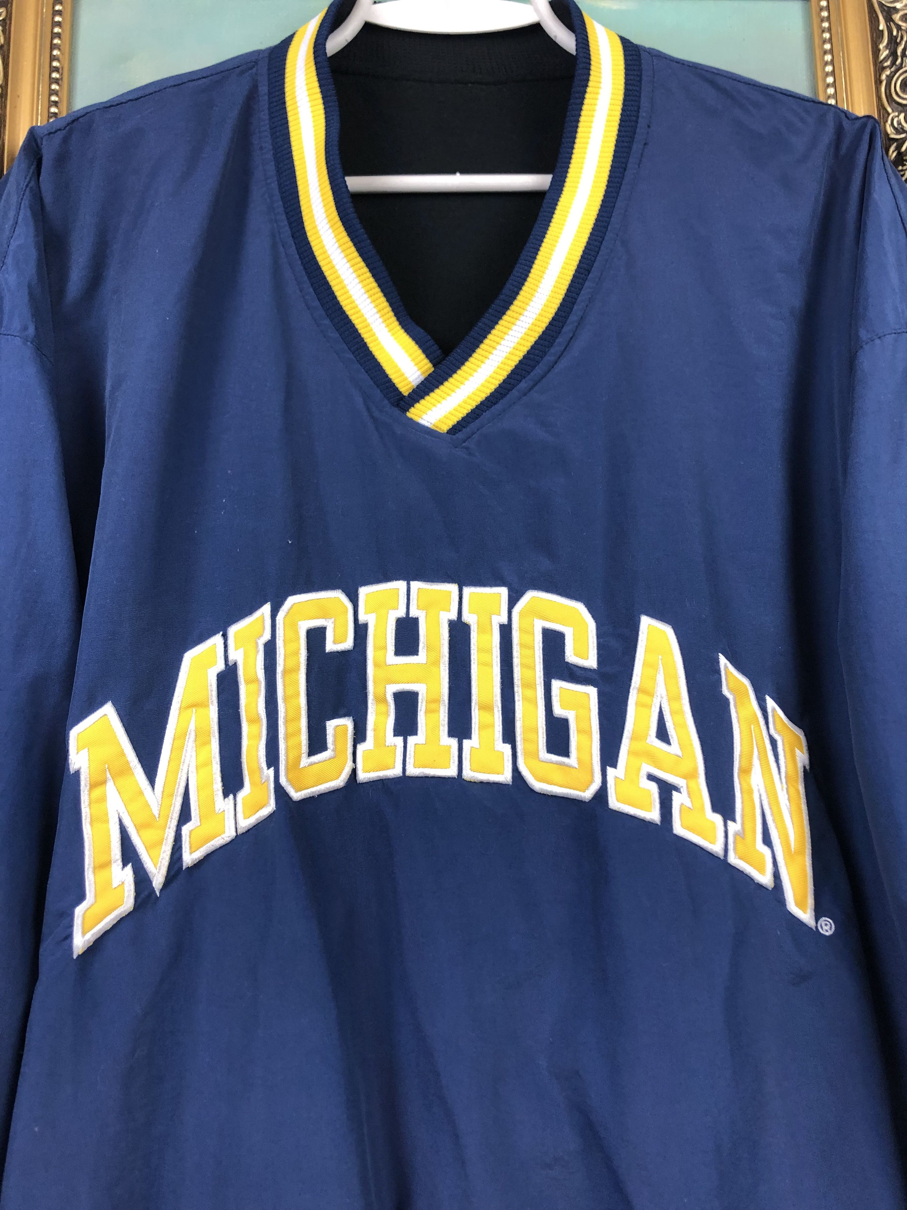 Starter Vintage Michigan Wolverines Jacket Sweatshirt Reversible Size US L / EU 52-54 / 3 - 5 Thumbnail