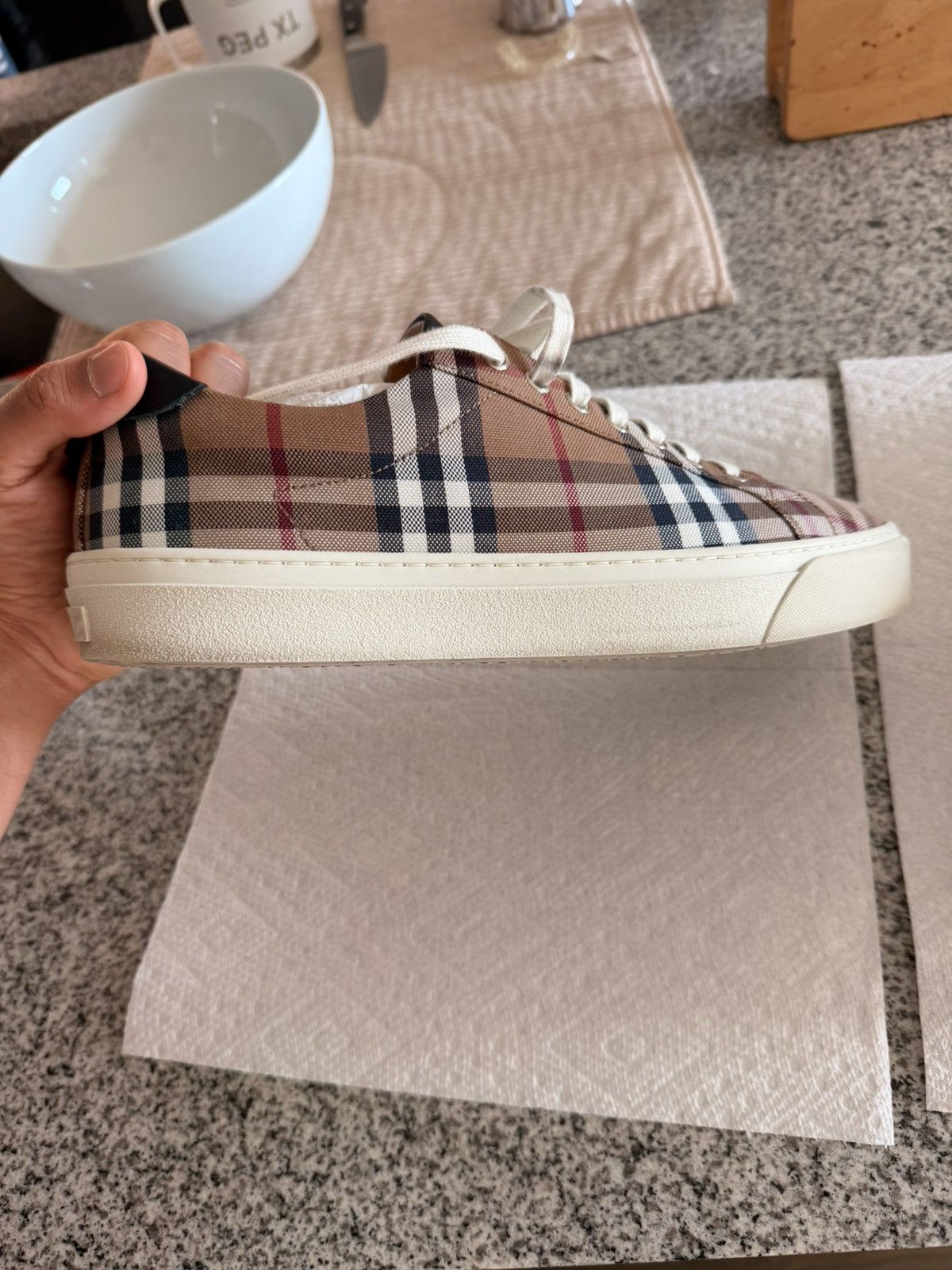 Burberry Burberry Check Print Low Top Sneakers Size US 8.5 / EU 41-42 - 6 Thumbnail
