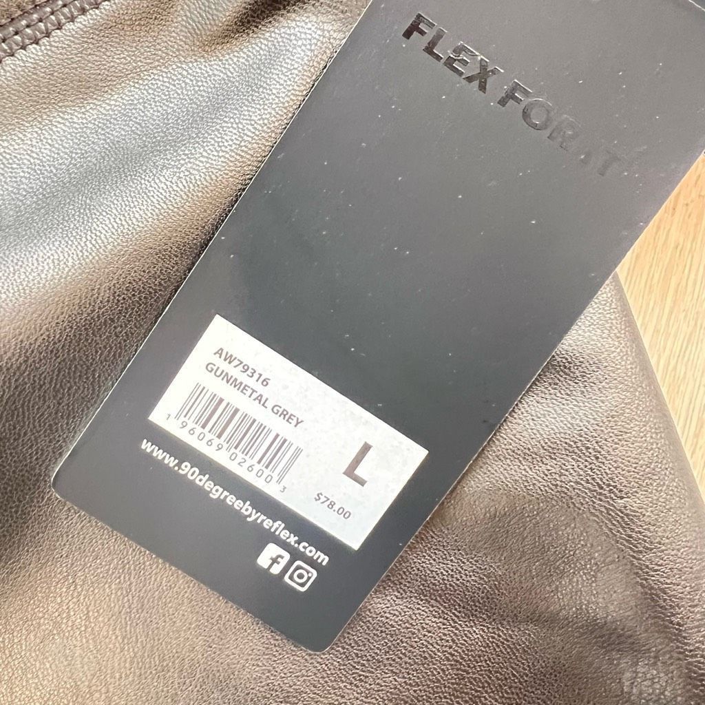 Decree 90 Degrees by Reflex Super Hi Waist Leatherette Fleece Brushed Inside Women’s L Size 36" / US 14 / IT 50 - 4 Thumbnail