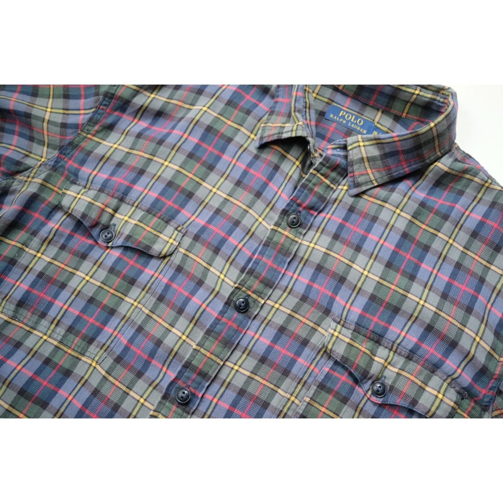 Polo Ralph Lauren VINTAGE Polo Ralph Lauren POLO VTG Y2K PLAID CLASSIC FIT COTTON THIN CASUAL SHIRT 2XL Blue Size US XXL / EU 58 / 5 - 5 Thumbnail