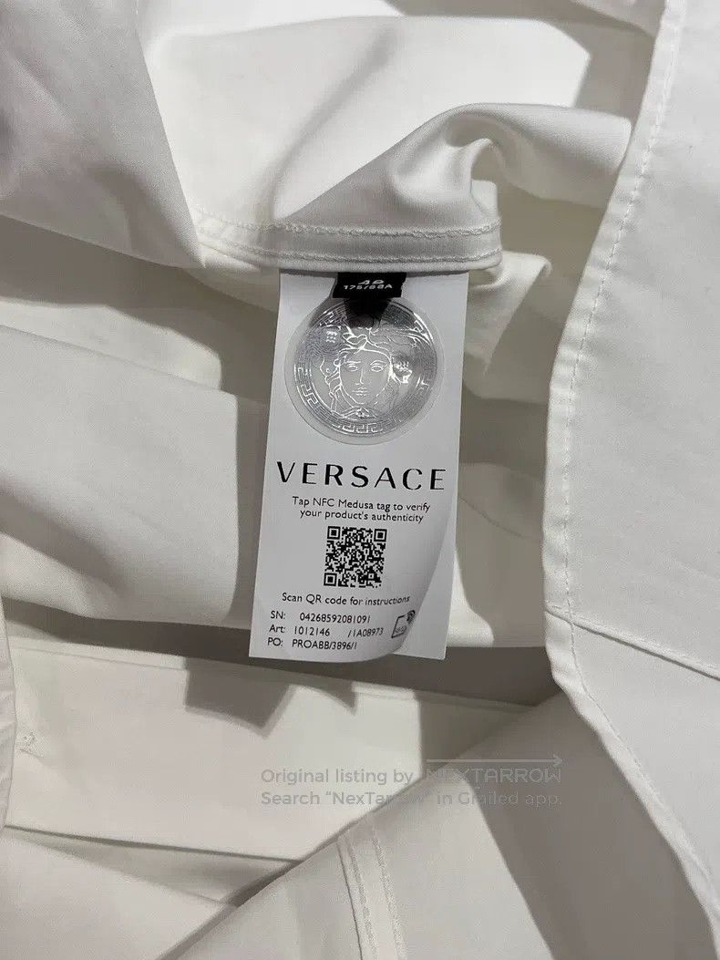 Versace Versace Solid cotton long-sleeved shirt Size US M / EU 48-50 / 2 - 7 Thumbnail