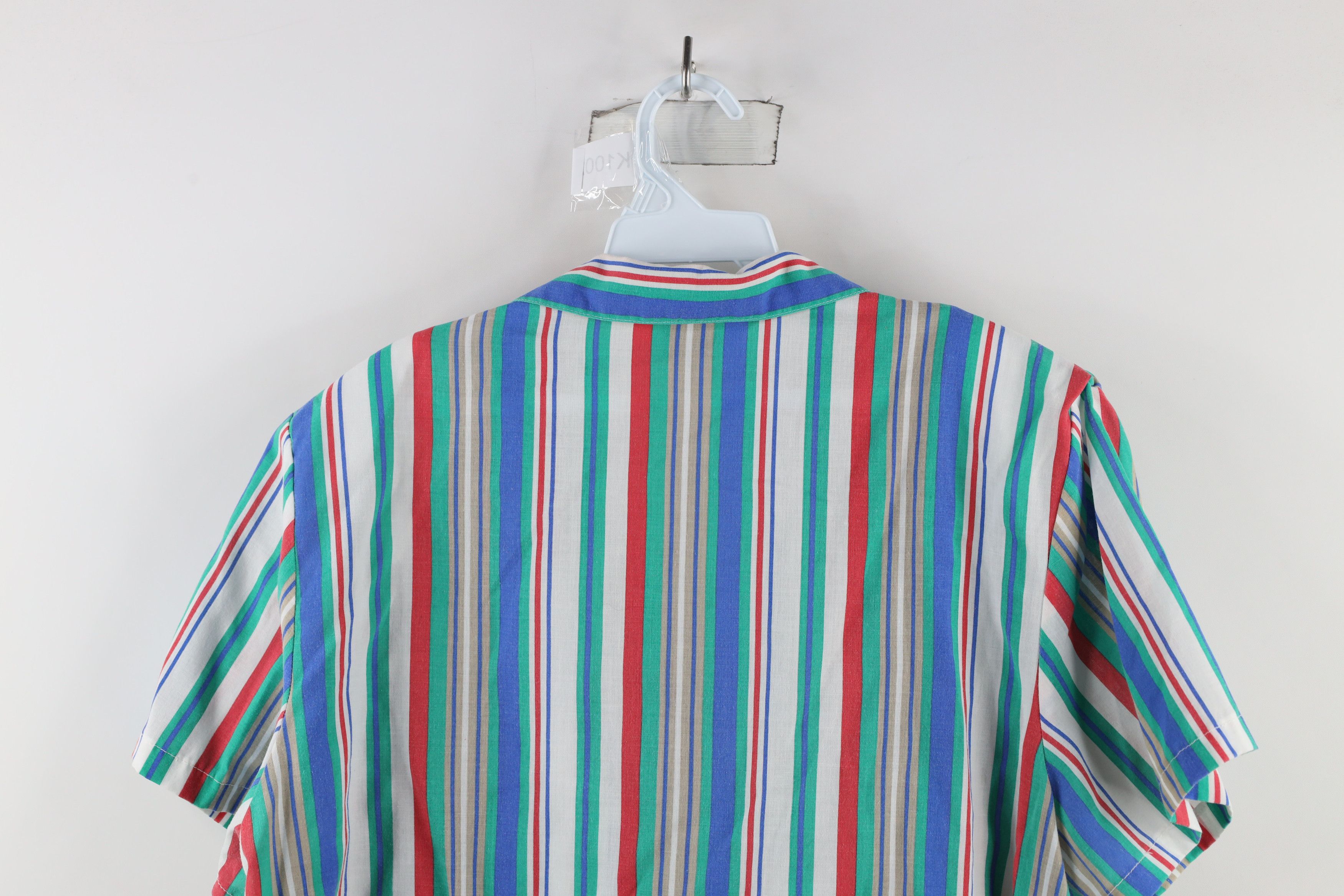 Vintage Vintage 90s Streetwear Striped Short Sleeve Button Shirt USA Size XL / US 12-14 / IT 48-50 - 8 Thumbnail