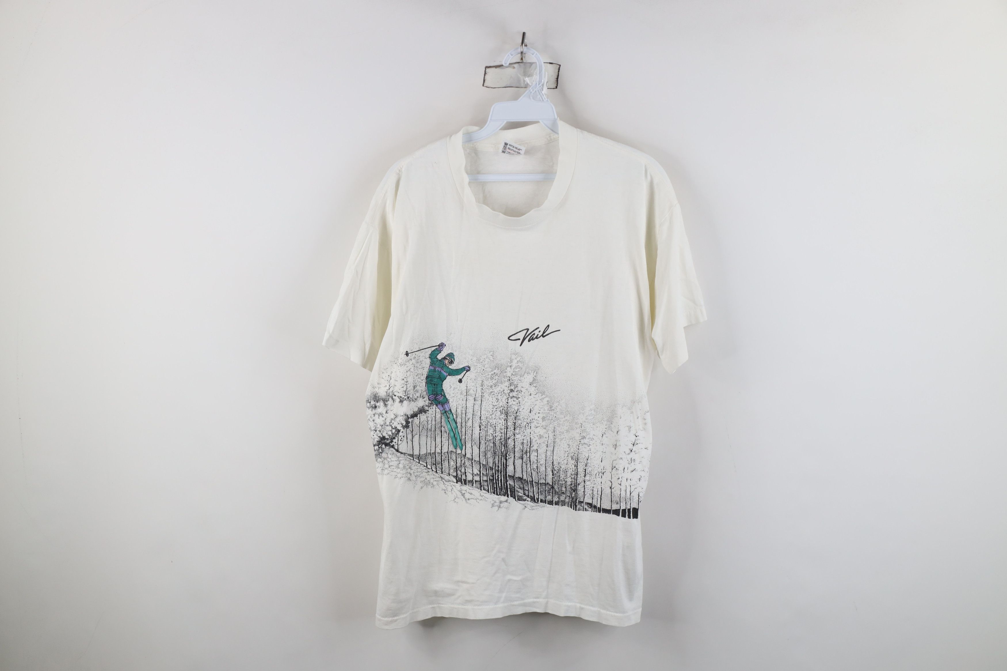 Vintage Vintage 80s Streetwear Skiing All Over Print T-Shirt USA Size US XL / EU 56 / 4 - 1 Thumbnail