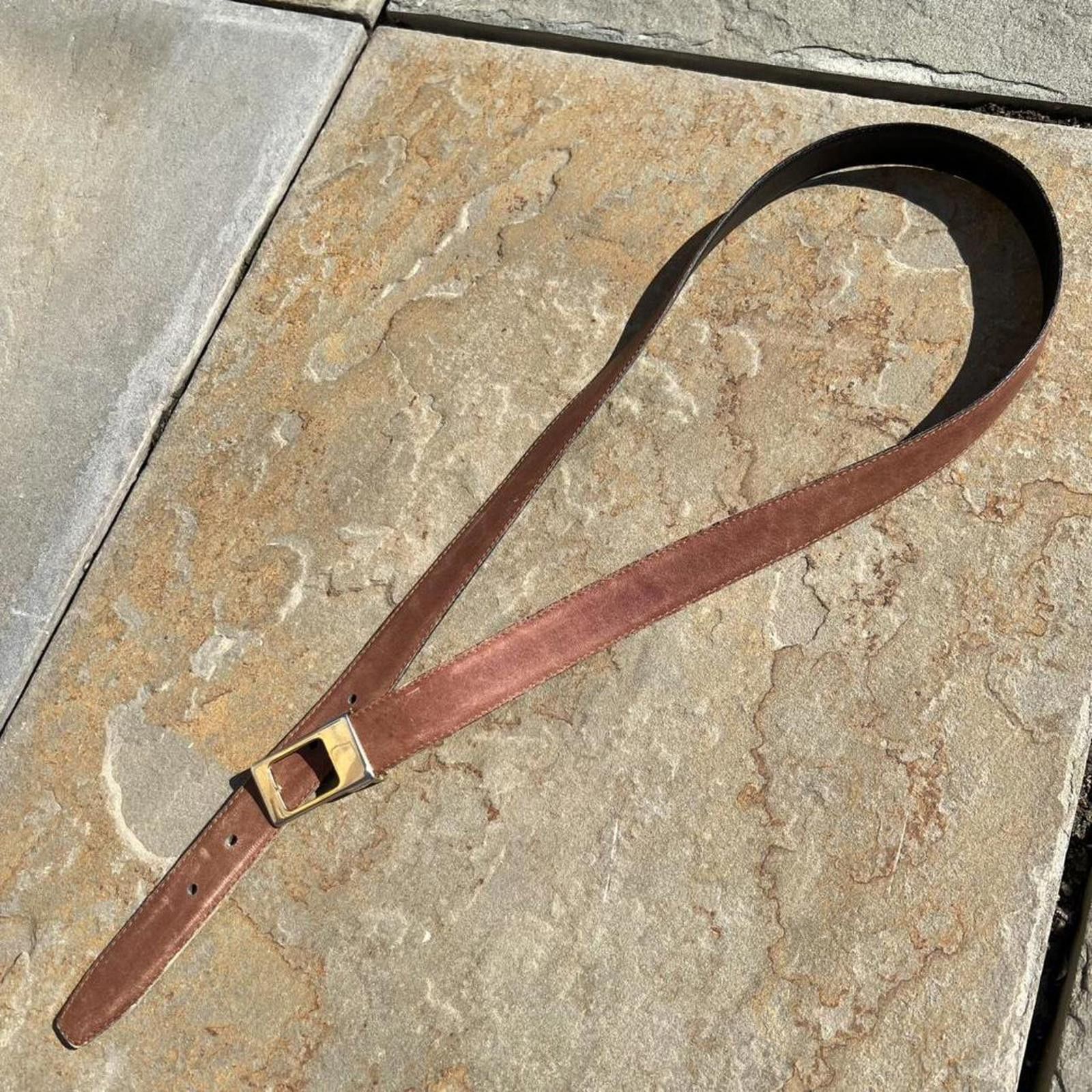 Other Vintage 80s Reversible Brown/Black Leather Belt Size ONE SIZE - 1 Thumbnail