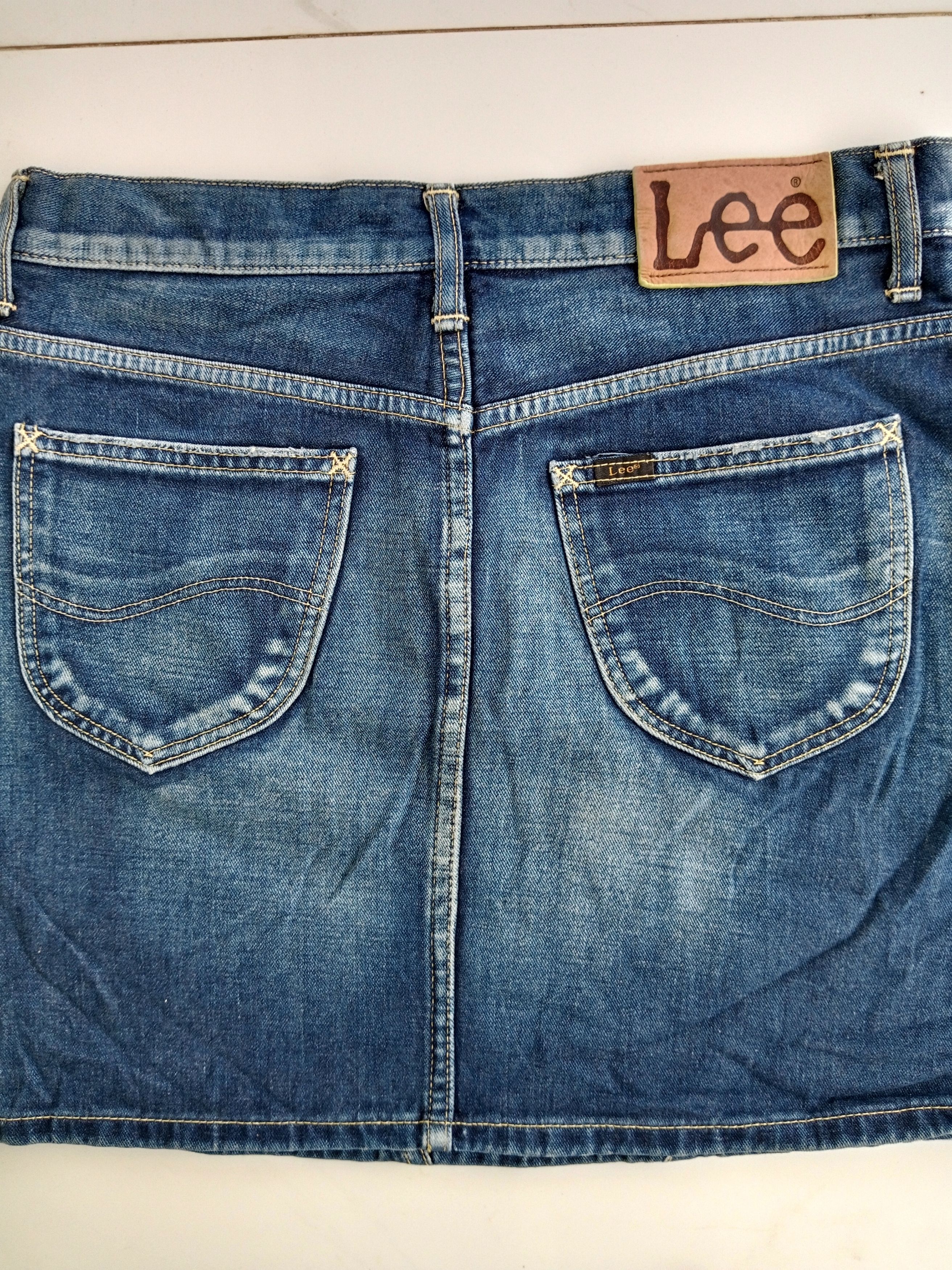 Lee Vintage Lee Mini Skirt Blue Denim Nice Style Size 31" - 8 Thumbnail