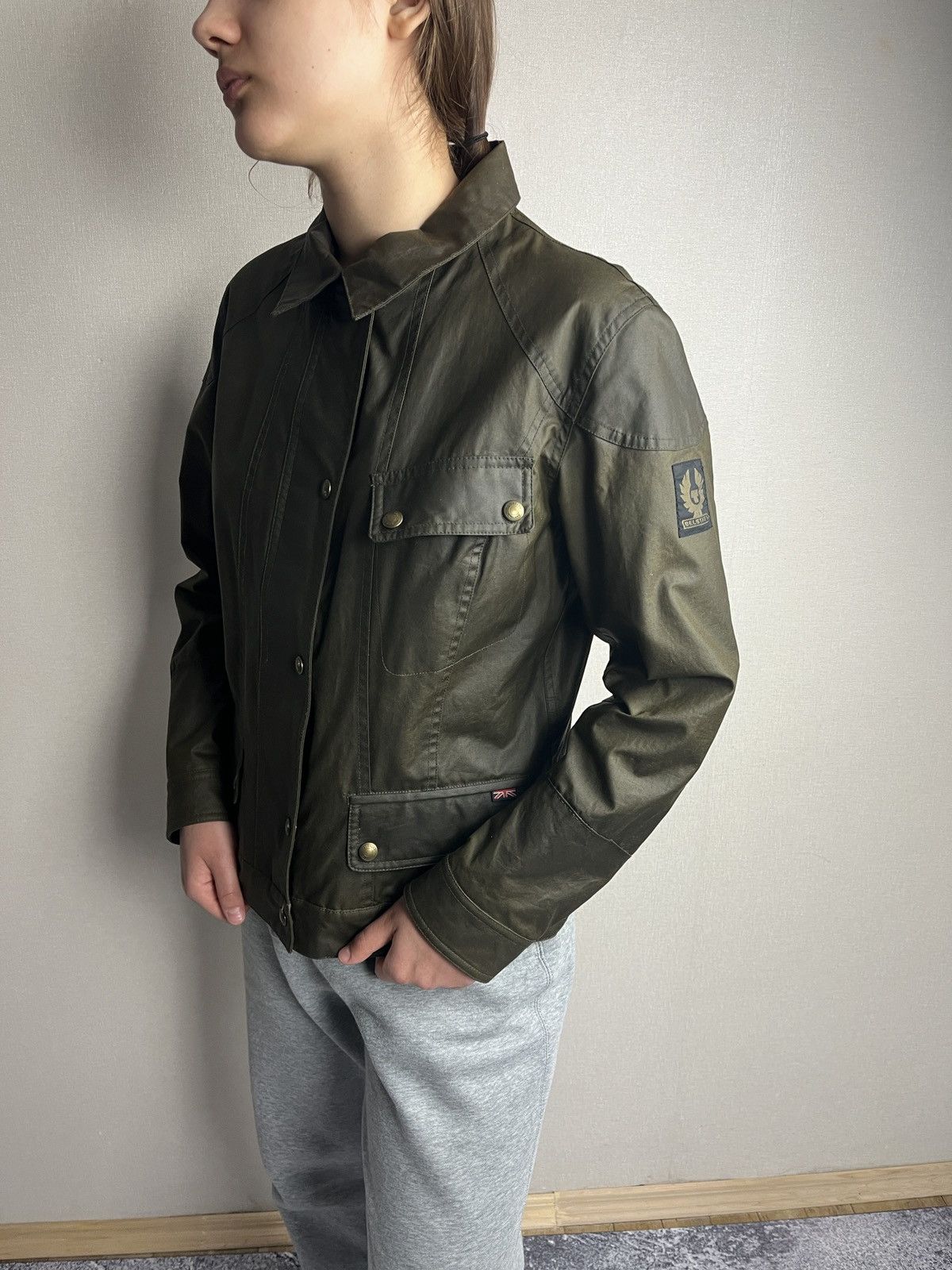 Belstaff × Vintage Belstaff Moto Waxed Women’s Plaid Jacket Cropped Biker Rare Size L / US 10 / IT 46 - 3 Thumbnail
