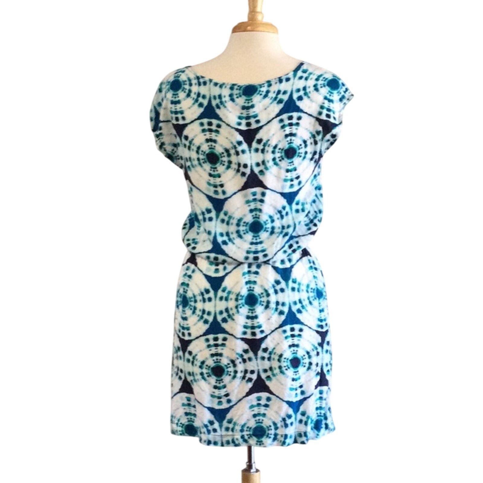 Banana Republic Banana Republic Blue/White Elastic Waist A-line Dress Size M Size M / US 6-8 / IT 42-44 - 7 Thumbnail