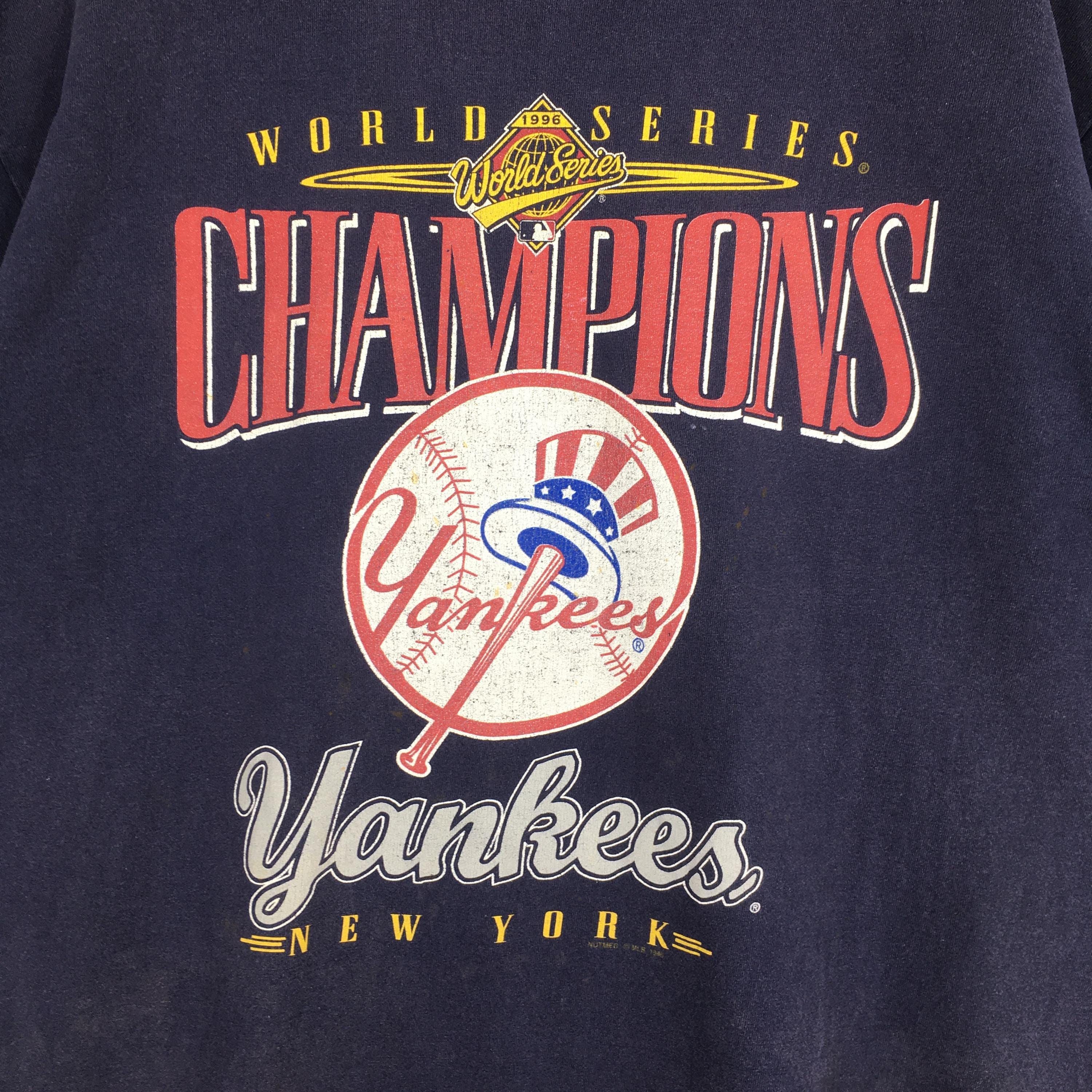 MLB Vintage 90s New York Yankees MLB Blue T shirt XLarge Size US XL / EU 56 / 4 - 2 Thumbnail