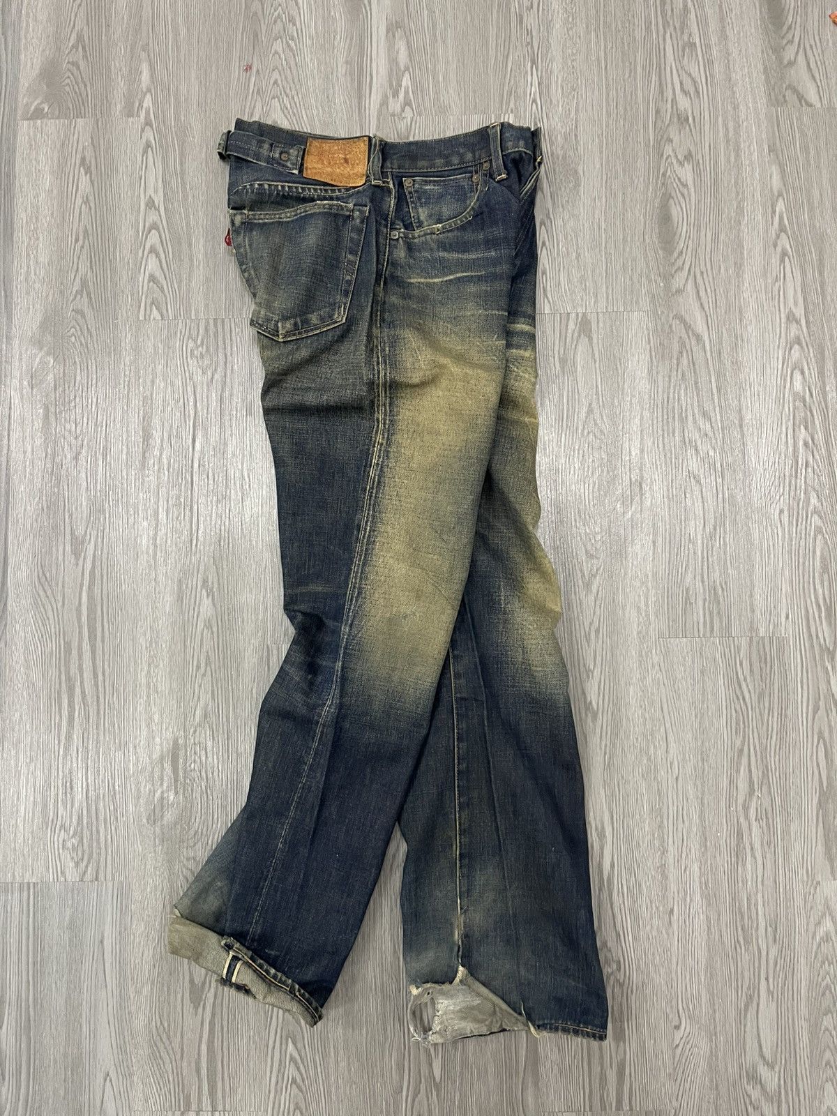 Levi's Vintage Clothing Levi’s 501xx Big E Buckle Back Selvedges distressed denim Size US 29 - 1 Thumbnail