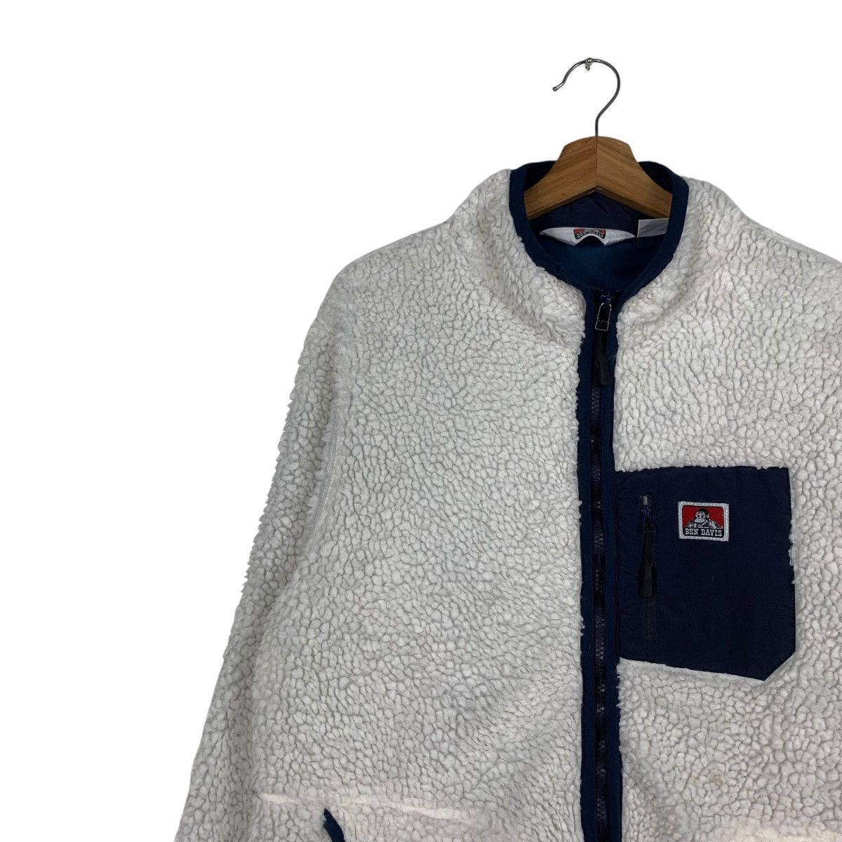 Ben Davis BEN DAVIS Deep Pile White Fleece Jacket #1998-C87 Size US L / EU 52-54 / 3 - 6 Thumbnail