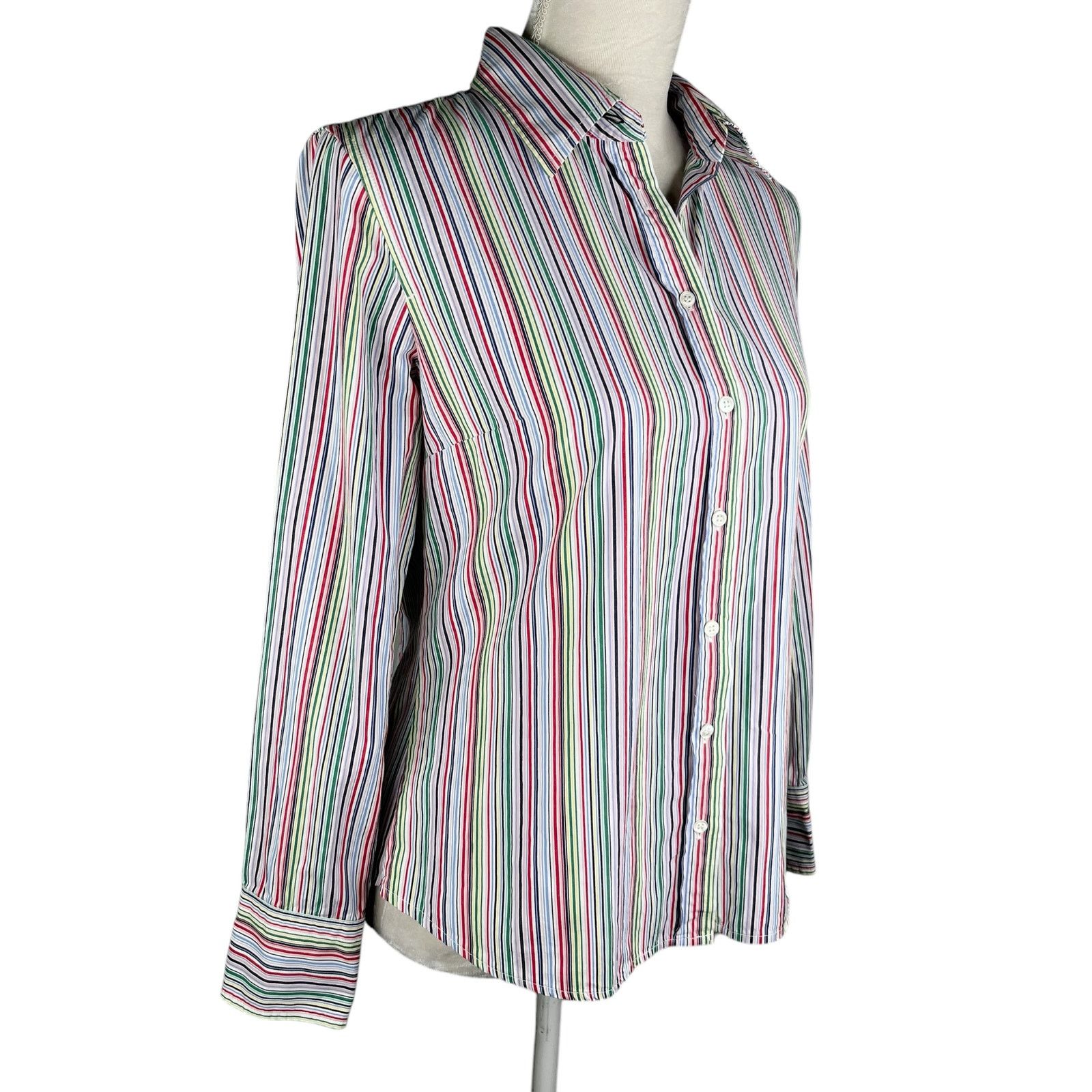 J.Crew J Crew Vintage Button Down Rainbow Stripes Medium Size M / US 6-8 / IT 42-44 - 6 Thumbnail