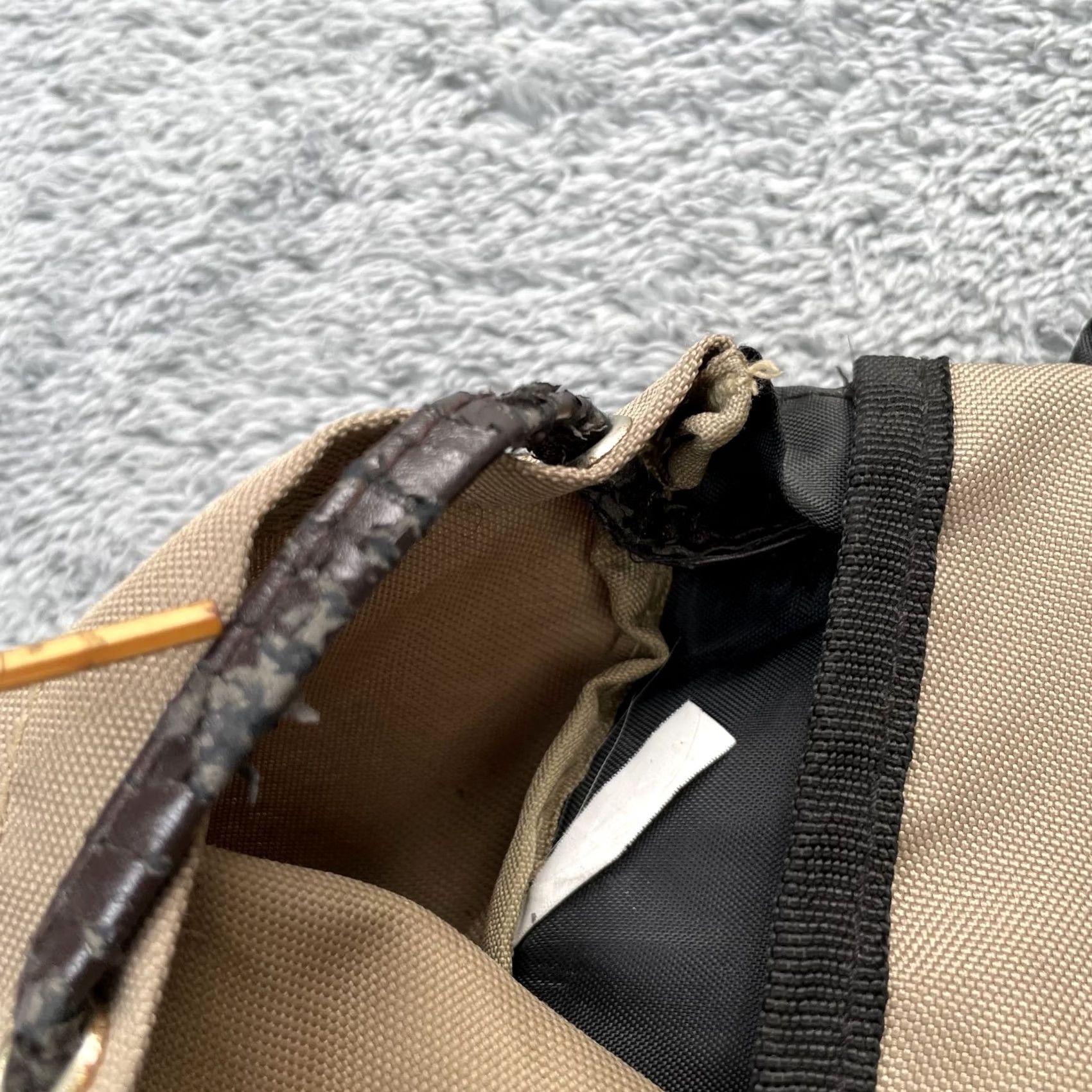Vintage Sierra Club Backpack Large Canvas Faux Leather Hiking Outdoor Travel Bag Camping Mens Beige 16x15x5 Adjustable Padded Outer Pockets Size ONE SIZE - 6 Thumbnail