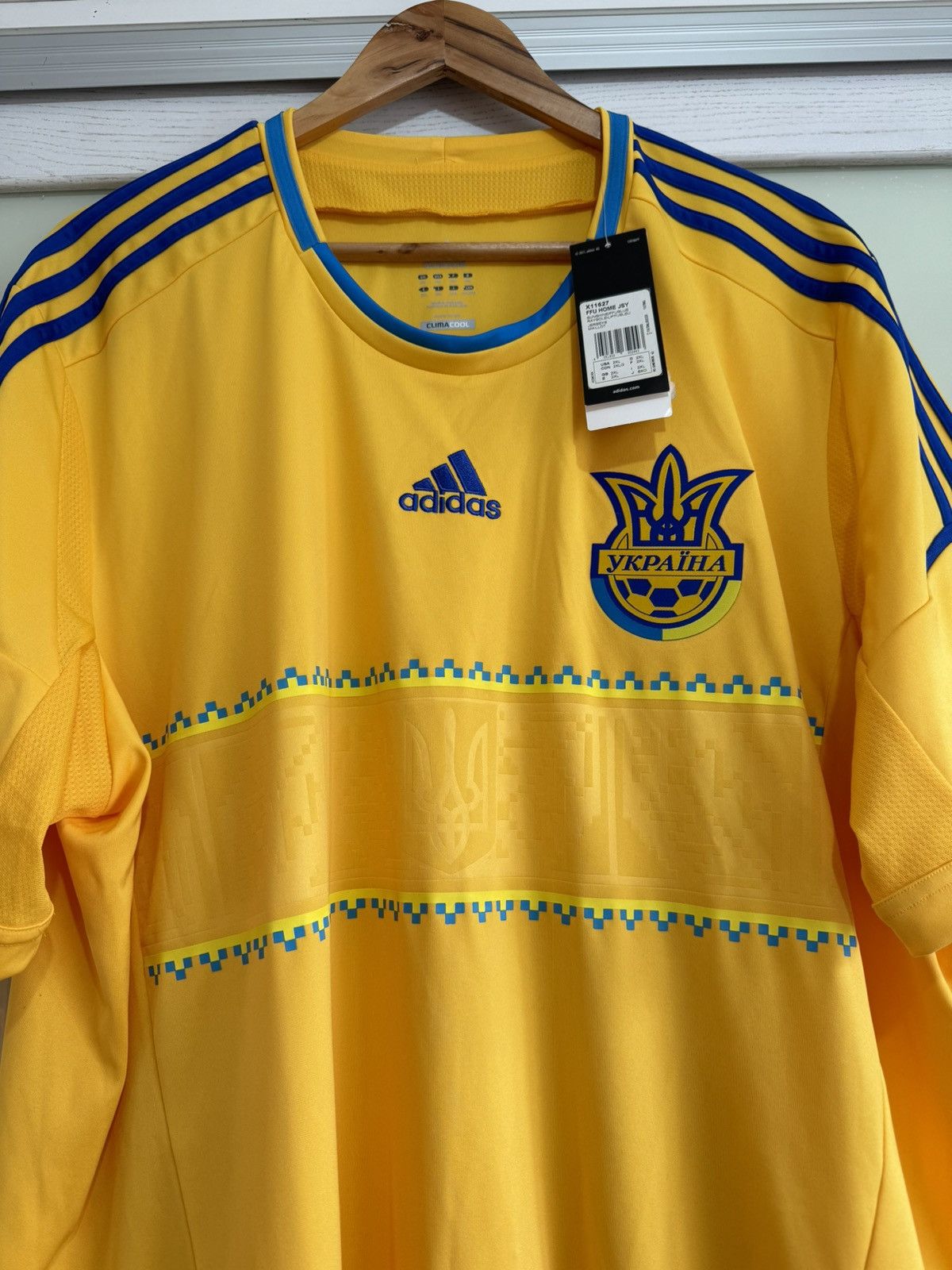 Adidas Ukraine 2012-2013 Home Soccer Jersey Football Kit Shirt Size US XXL / EU 58 / 5 - 5 Thumbnail
