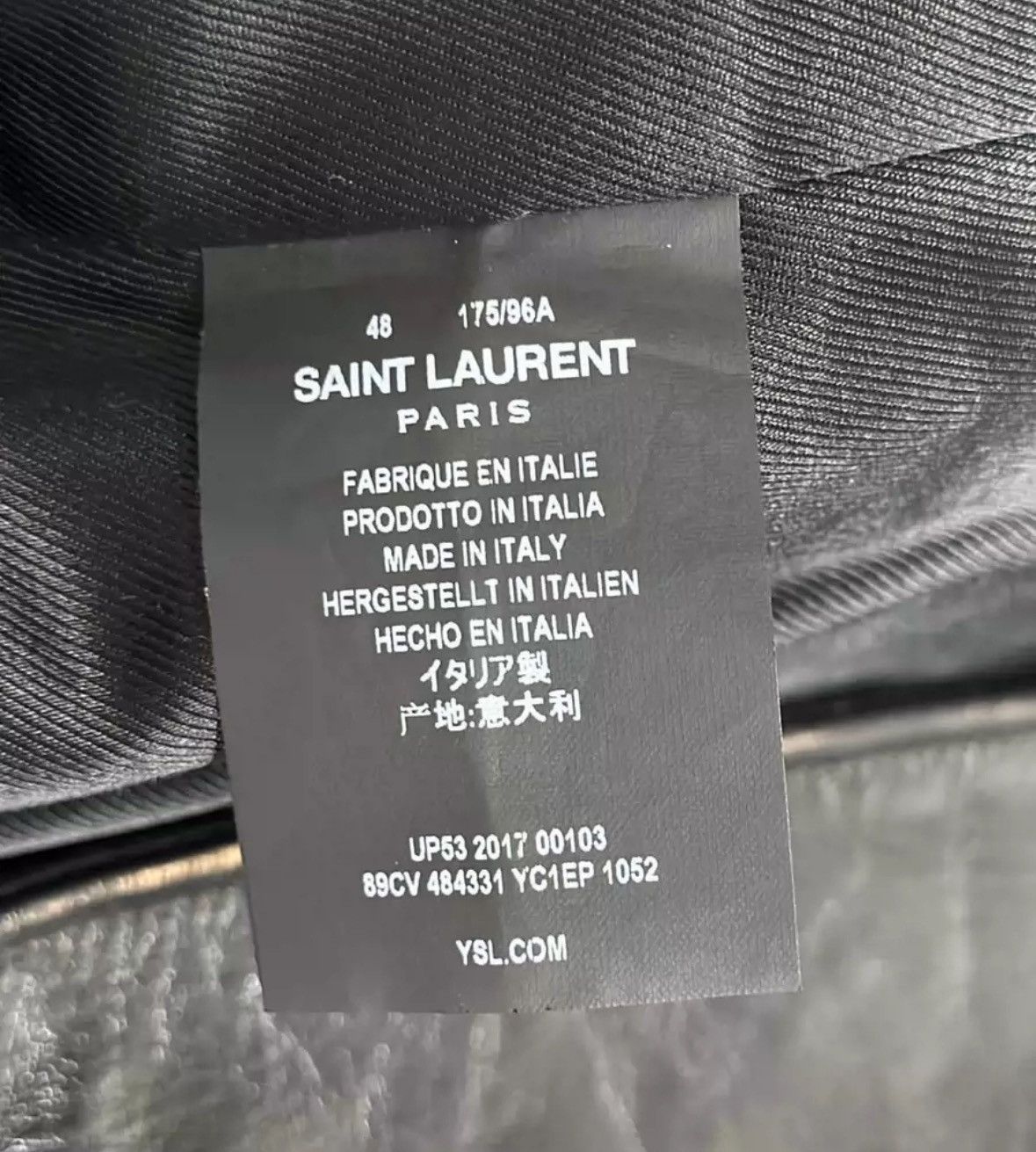Saint Laurent Paris × Yves Saint Laurent SAINT LAURENT Little Cat Red WineMotorcycle Leather Jacket Size US M / EU 48-50 / 2 - 5 Thumbnail
