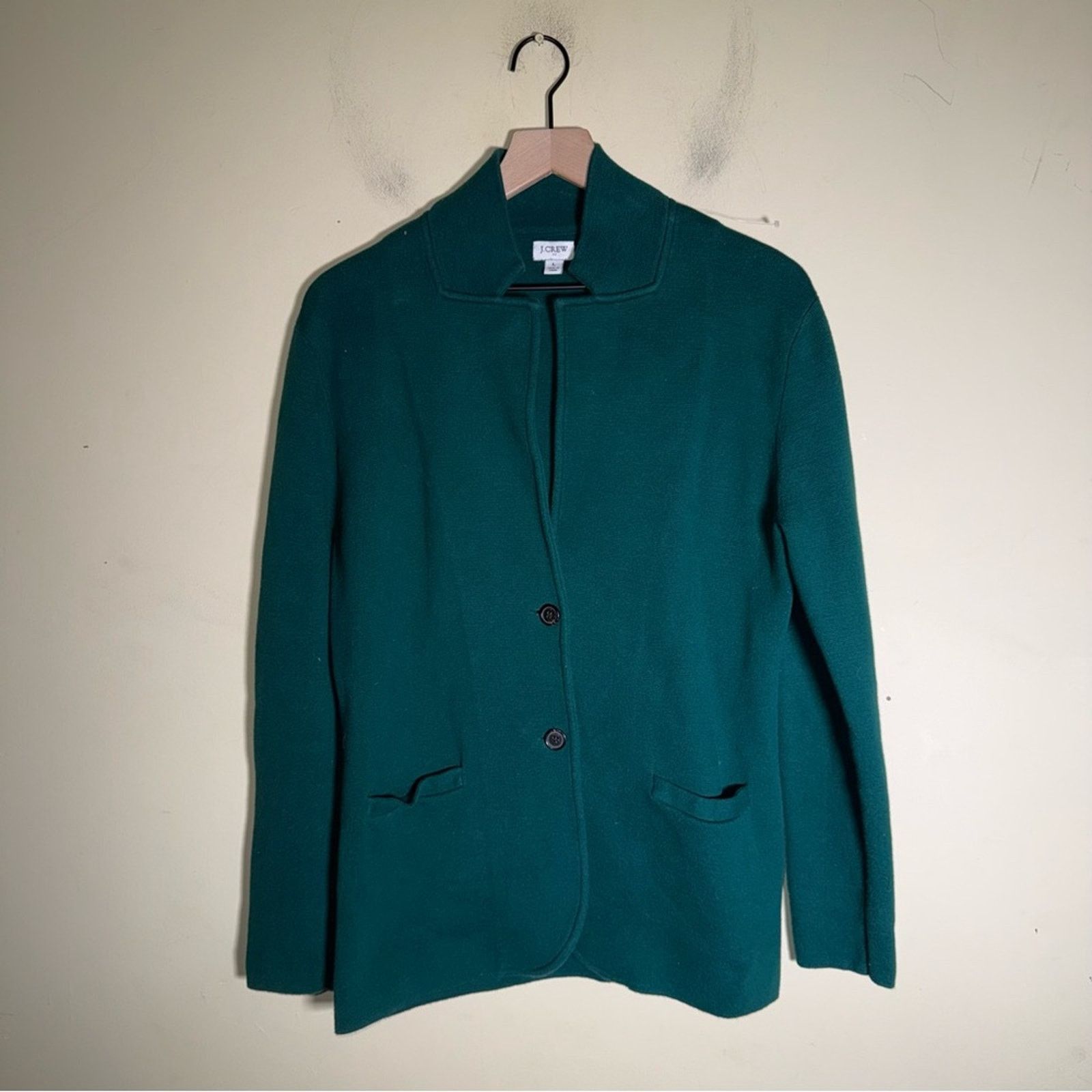 J.Crew J.CREW emerald green long line knit sweater blazer L Size L / US 10 / IT 46 - 5 Thumbnail