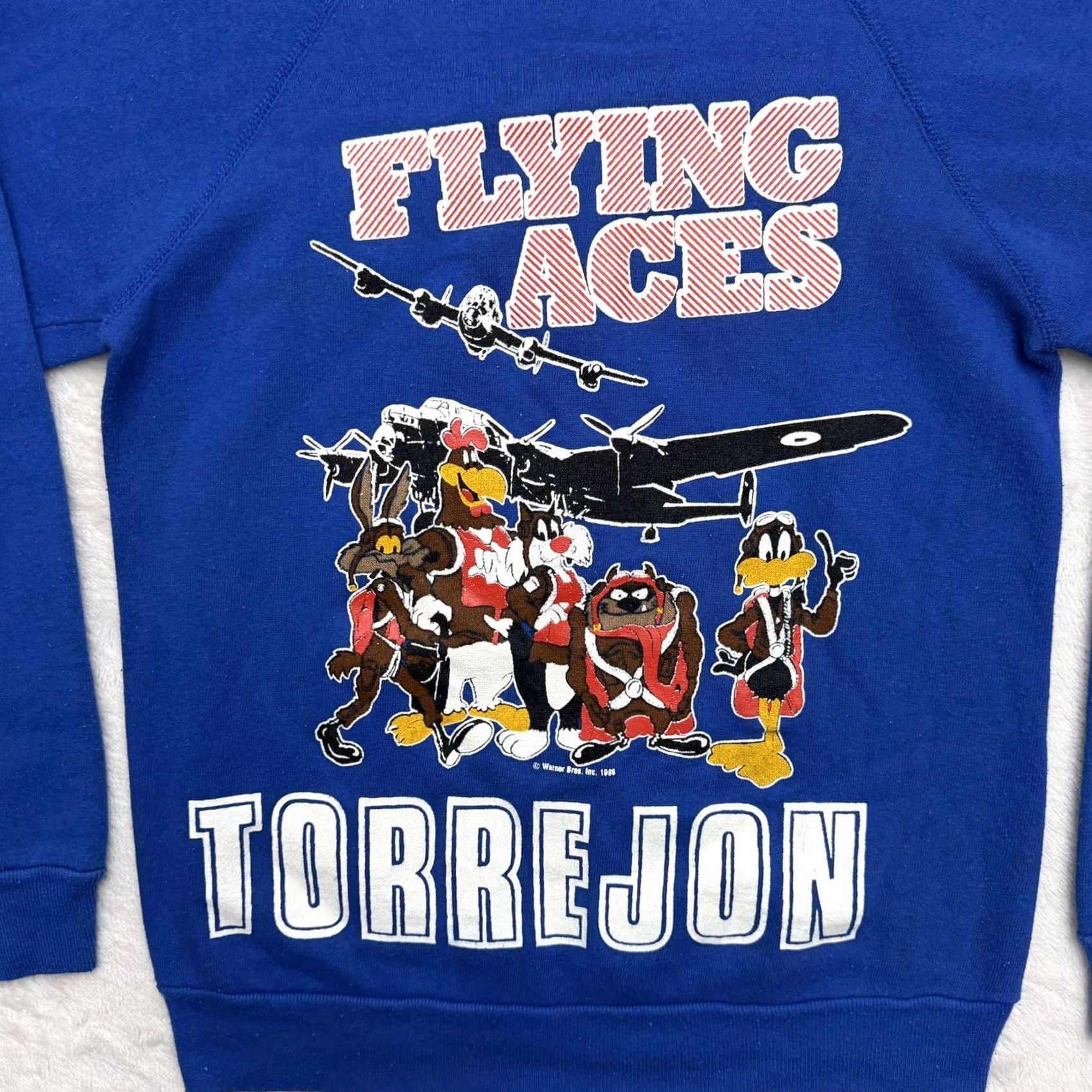 Vintage VINTAGE Artex Flying Aces Torrejon Looney Tunes Sweatshirt Mens M Blue 1988 Size US M / EU 48-50 / 2 - 7 Thumbnail