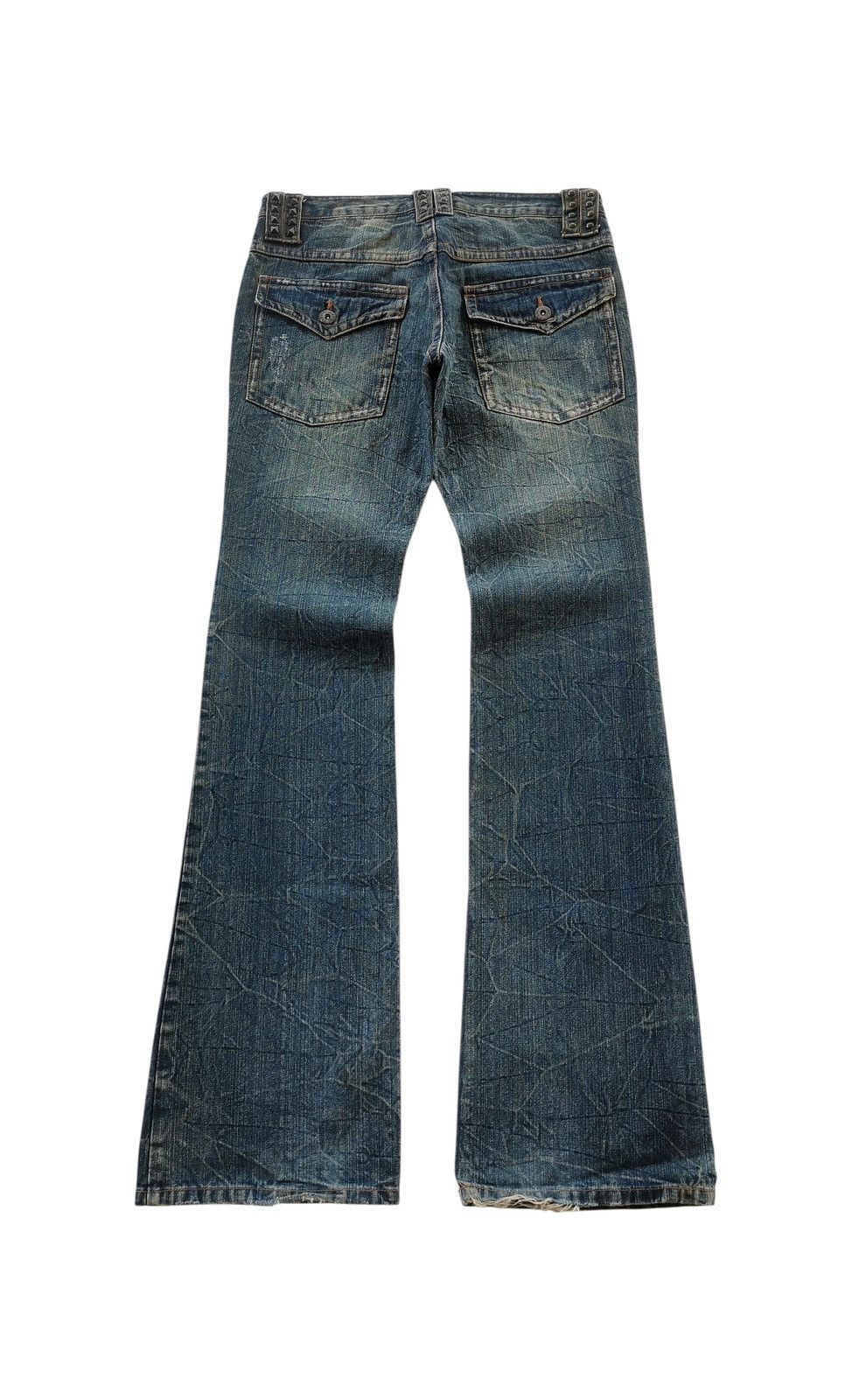 LOWBOX Archival Japanese Punk Studded Flare Jeans Lowbox Size US 31 - 5 Thumbnail