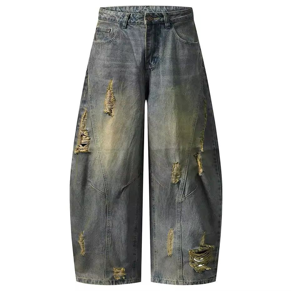 Designer × Vintage Distressed Retro Style Vintage Washed Loose Baggy Jeans Size US 31 - 1 Thumbnail