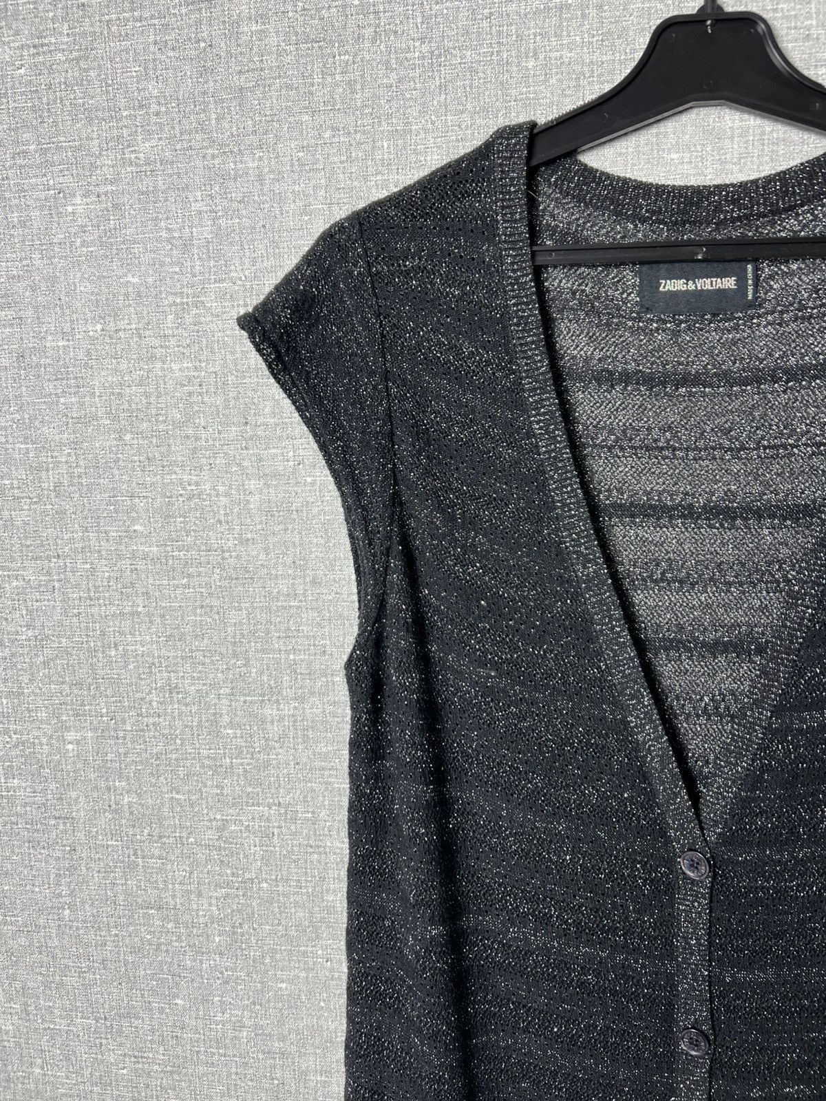 Zadig & Voltaire Zadig Voltaire Marty Pointelle Crl Long Button Cardigan Mesh Size L / US 10 / IT 46 - 3 Thumbnail