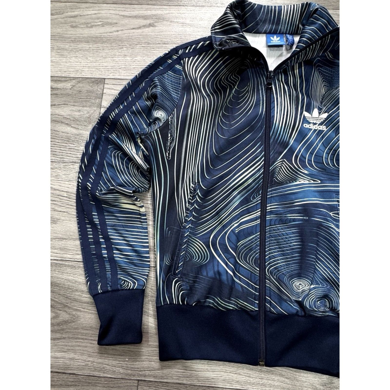 Adidas Adidas Originals Track Jacket Womens XS Multicolor Blue Fire Bird Geology Pattern Shirt Size XS / US 0-2 / IT 36-38 - 4 Thumbnail
