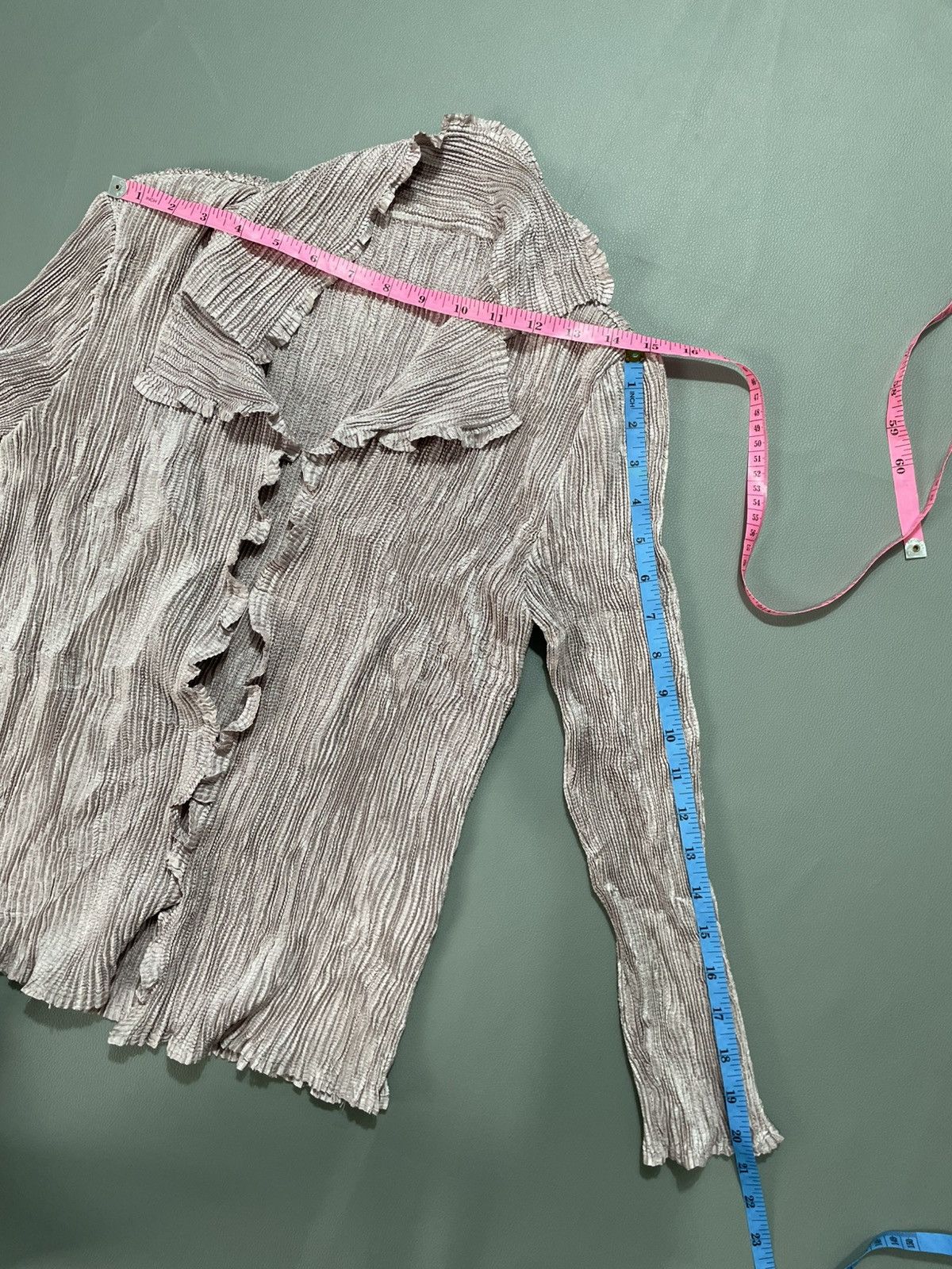 Issey Miyake Japanese Undefined Pleates Shirt lace up Style Issey Size S / US 4 / IT 40 - 8 Thumbnail