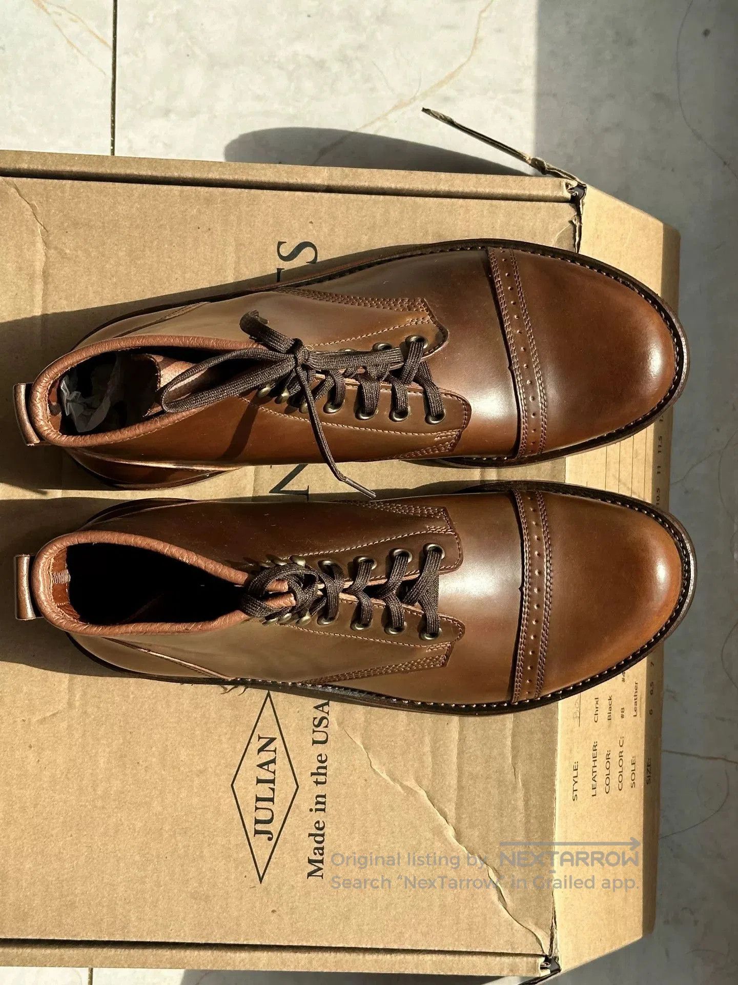 Viberg Julian Bowery Whiskey Shell Paratrooper Boots. Size US 7.5 / EU 40-41 - 6 Thumbnail