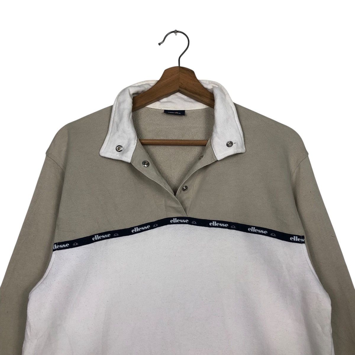 Ellesse × Japanese Brand × Vintage 📌Vintage Half Button Collar Ellesse Streetwear Size US L / EU 52-54 / 3 - 13 Thumbnail