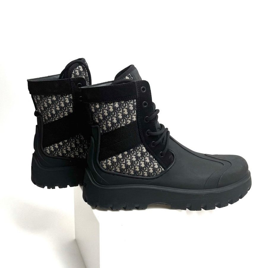 Dior Dior Garden Oblique Black/Beige Lace Up Combat Boots Size 41 Size US 8 / EU 41 - 25 Thumbnail
