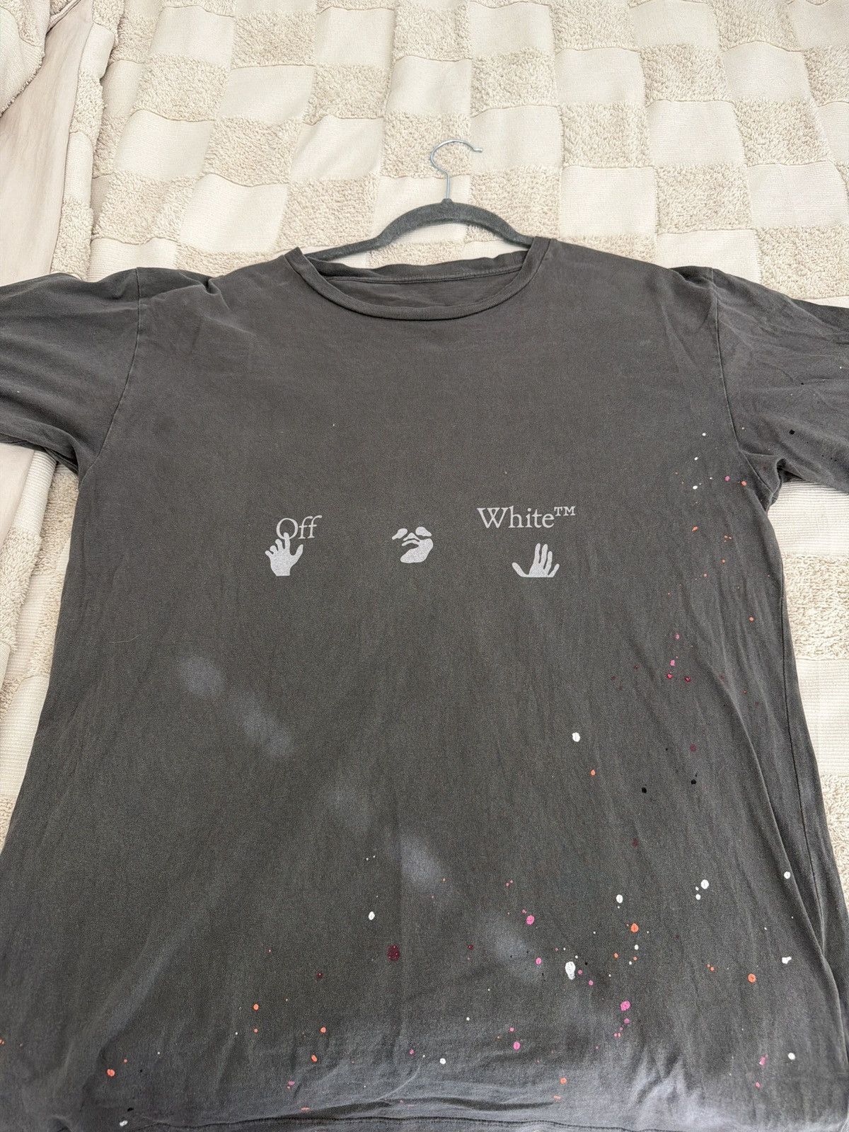 Off-White OFF WHITE VINTAGE PAINT SPLATTER T SHIRT Size US L / EU 52-54 / 3 - 1 Thumbnail