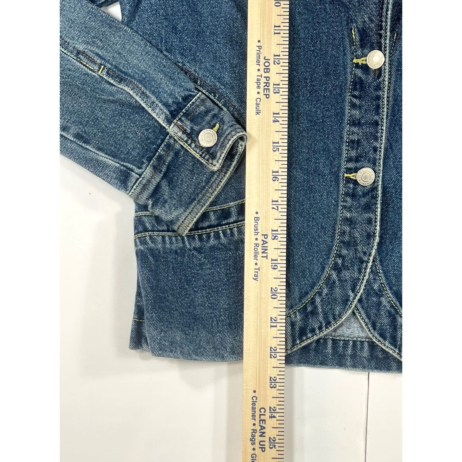 Denime Vitajean Blue Women Jacket Denim Jeans Button Front Pockets Size XL Casual Fall Winter Spring Vintage No Size 40" / US 18 - 5 Thumbnail