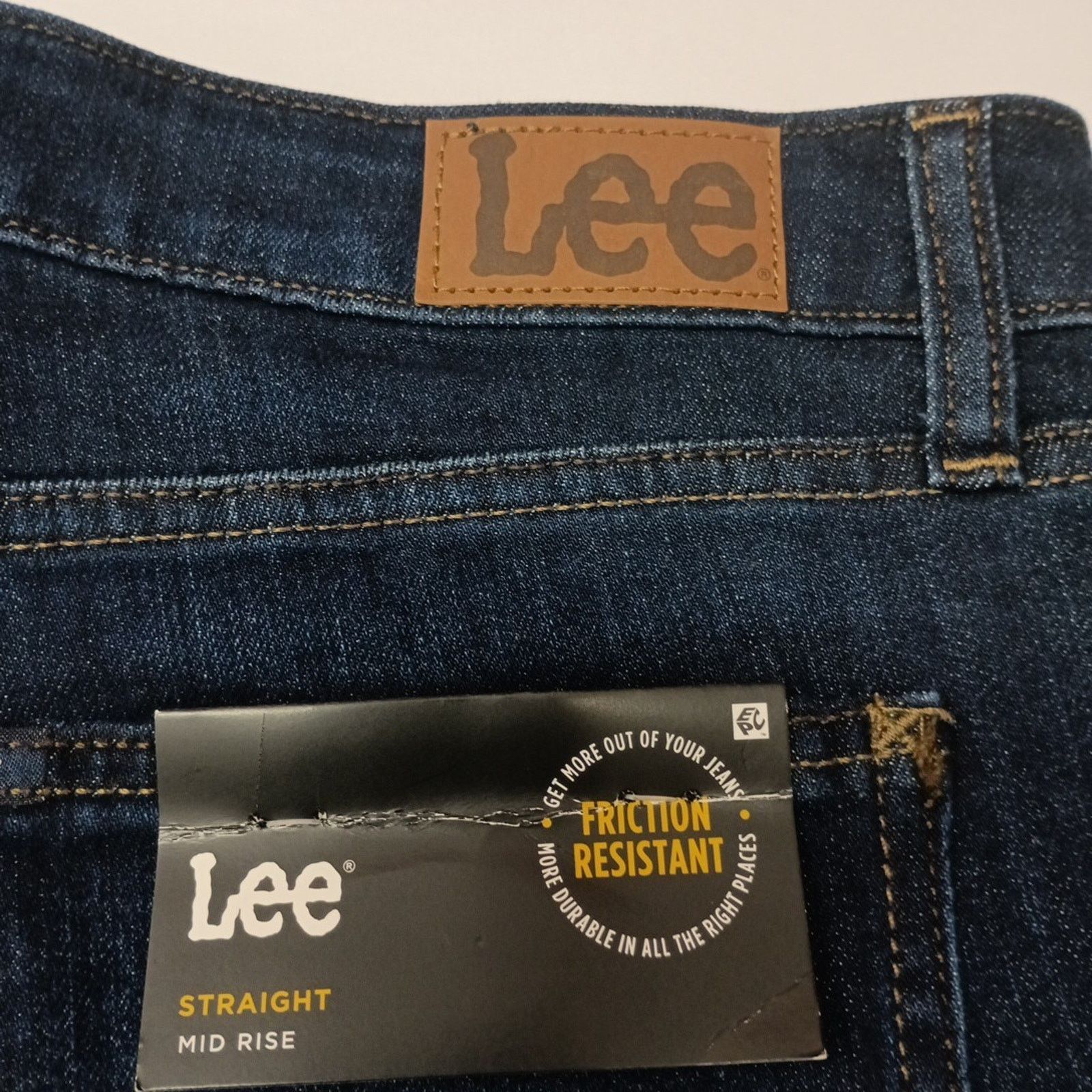 Lee Lee Straight Jeans Womens 16 Medium Size 36x29 Blue Mid Rise Size 38" / US 16 / IT 52 - 2 Thumbnail