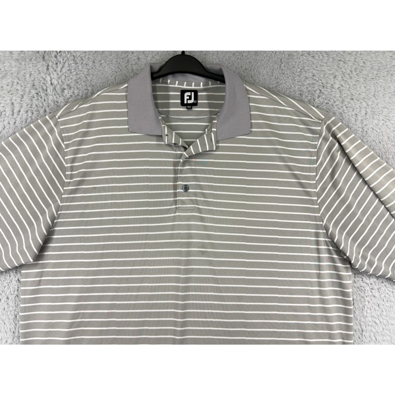 Footjoy FootJoy Polo Shirt Adult 2XL Gray White 100% Polyester Short Sleeve Golf Mens Size US XXL / EU 58 / 5 - 7 Thumbnail