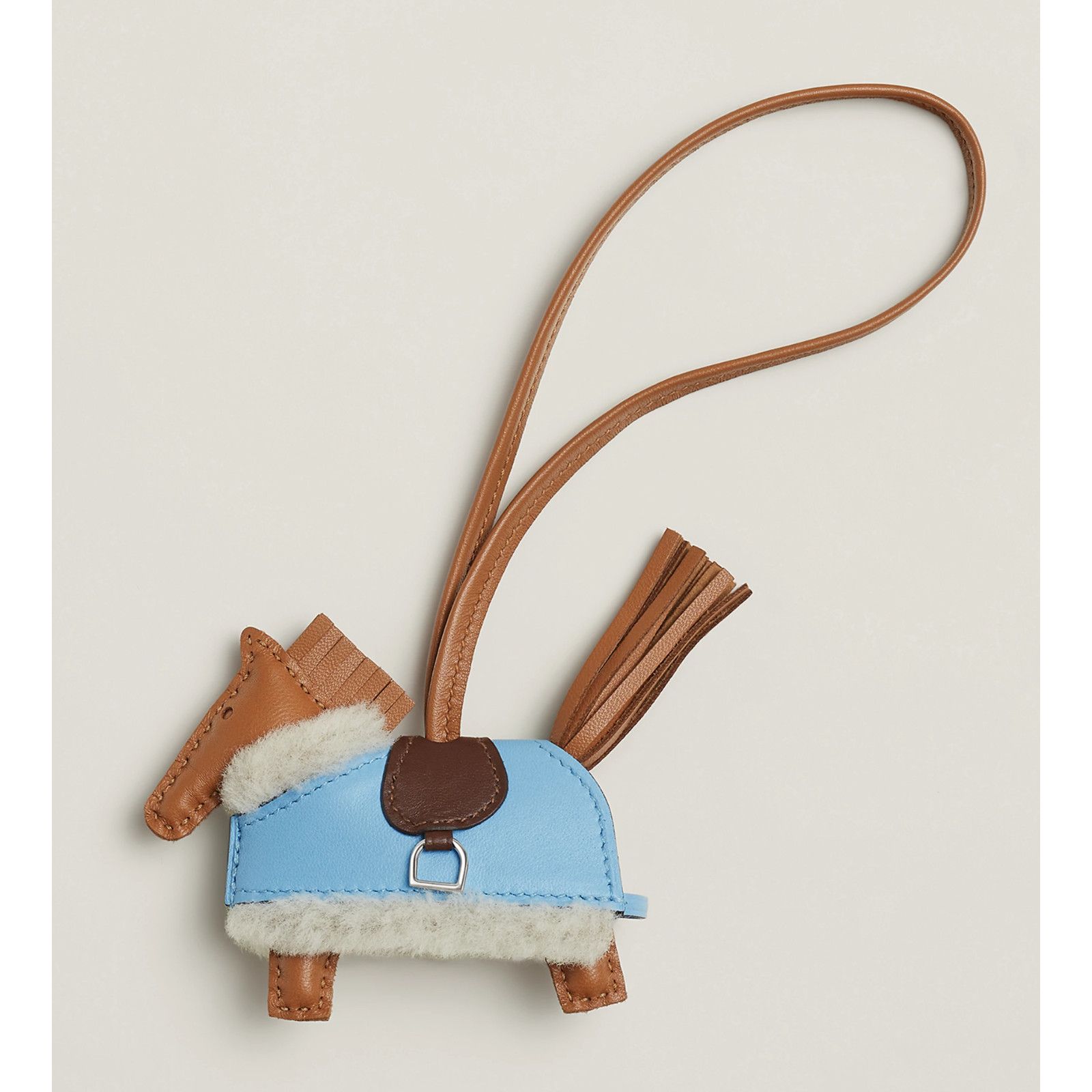 Hermes Hermes Horse Rodeo Robeo Plush Blue Celeste Milo Leather Size ONE SIZE - 1 Thumbnail