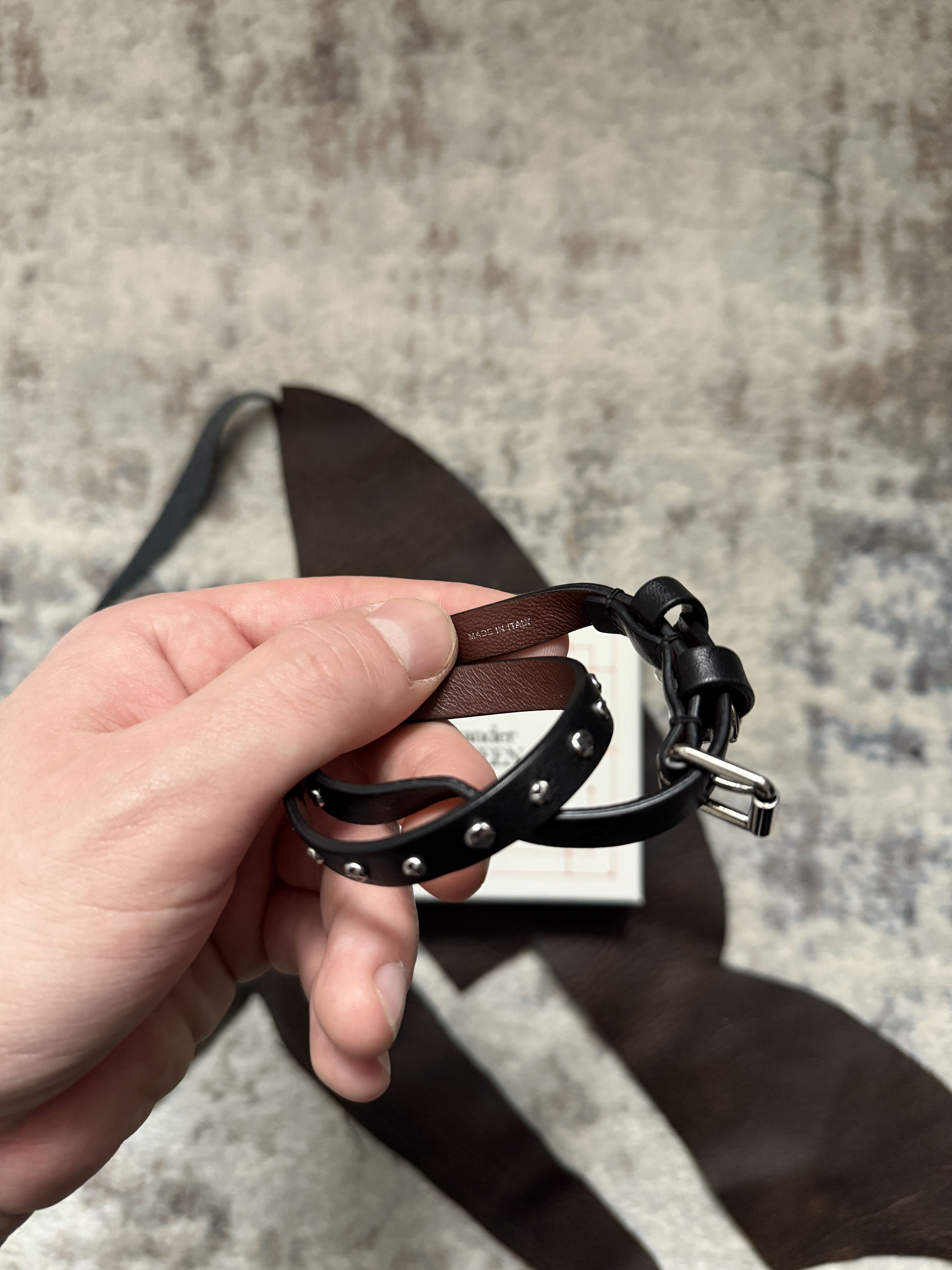 Alexander McQueen Alexnader McQueen Leather Double-Wrap Belt Bracelet Size ONE SIZE - 9 Thumbnail