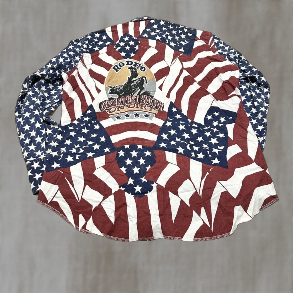 VINTAGE Wrangler Western Shirt Men Long Sleeve Cowboy