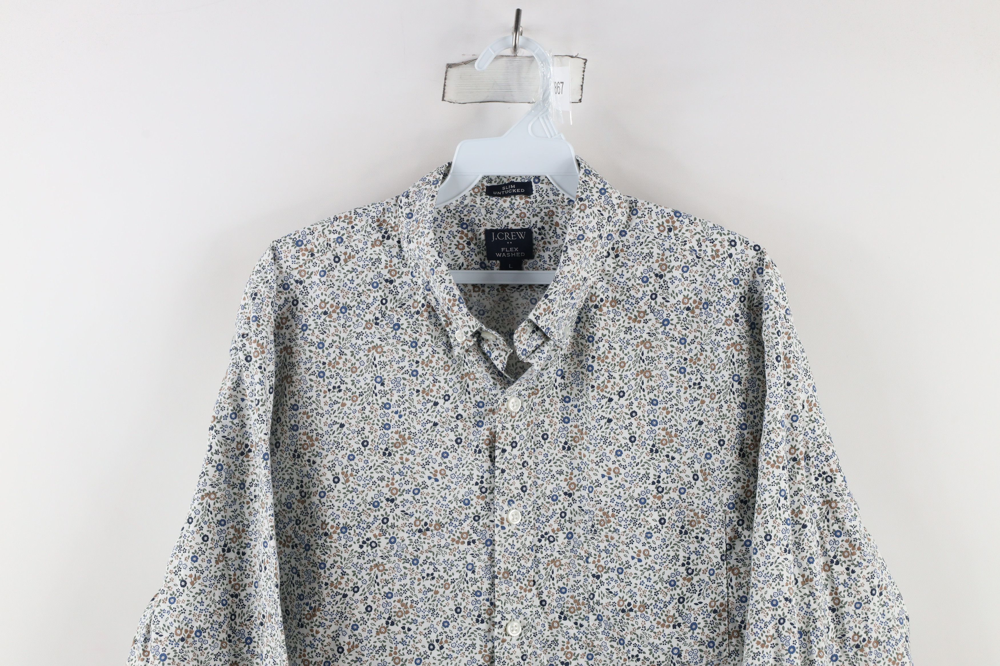J.Crew × Vintage J Crew Flex Washed Flower Tapestry Button Down Shirt Size US L / EU 52-54 / 3 - 2 Thumbnail