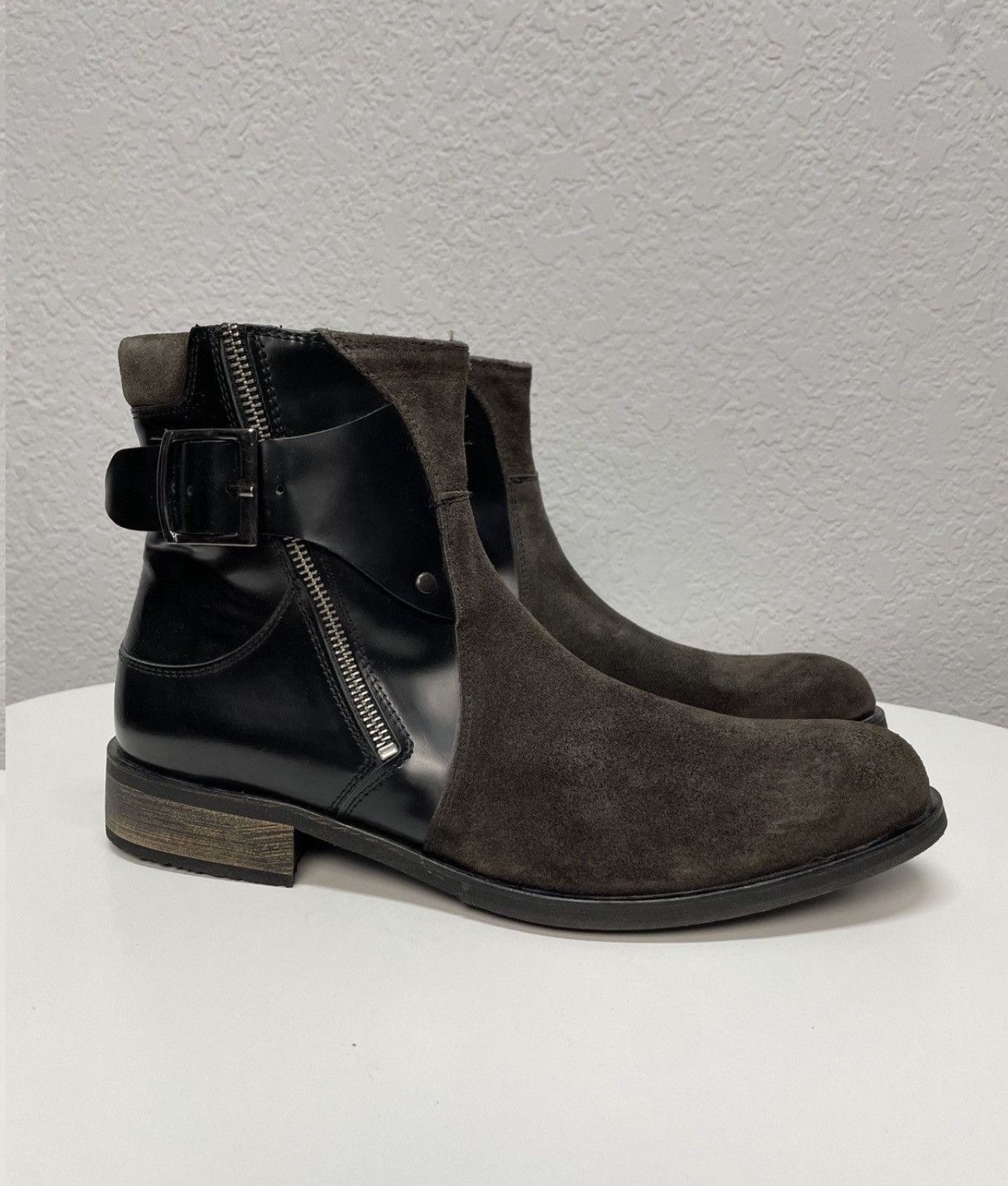 If Six Was Nine AS 98 Vibe Artisan Black Leather Side Zip Ankle Biker Boots Size US 8 / EU 41 - 6 Thumbnail