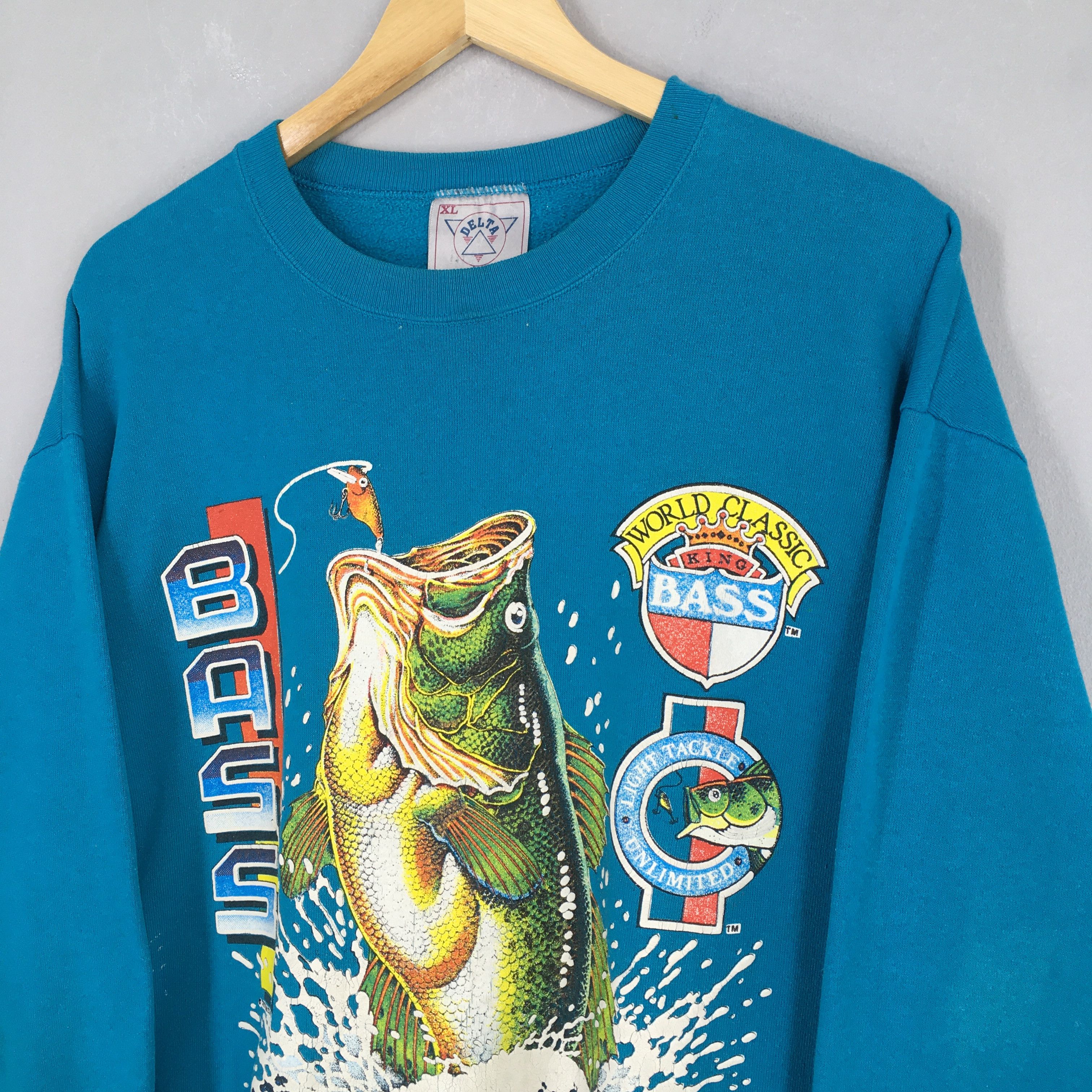 Vintage Vintage Bass North Carolina Fishing Sweatshirt XLarge Size US XL / EU 56 / 4 - 3 Thumbnail