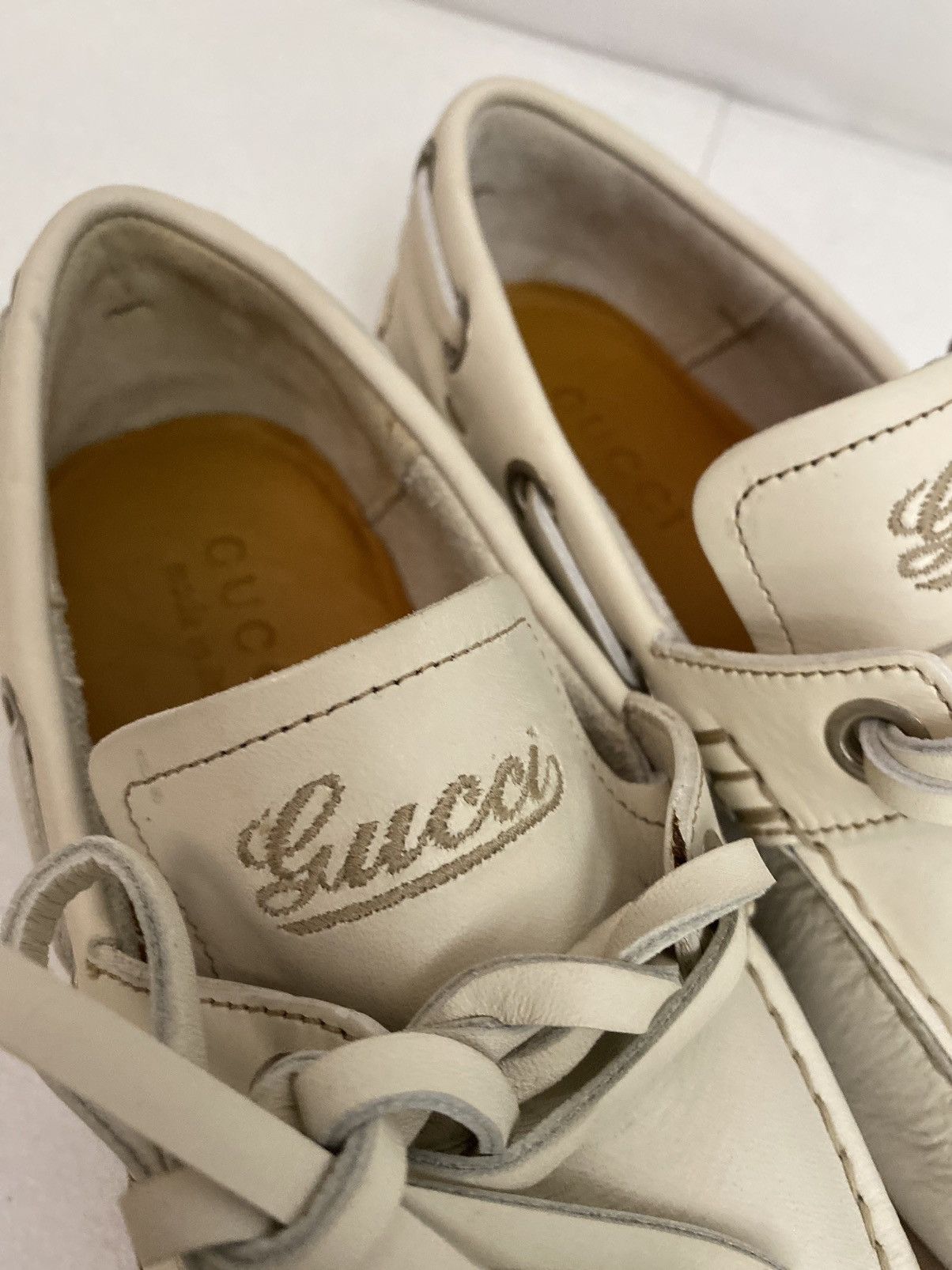 Gucci Gucci 🇮🇹 Runner Up Logo Embroidered Vintage Deck Shoes 39 NEW Size US 9 / IT 39 - 6 Thumbnail