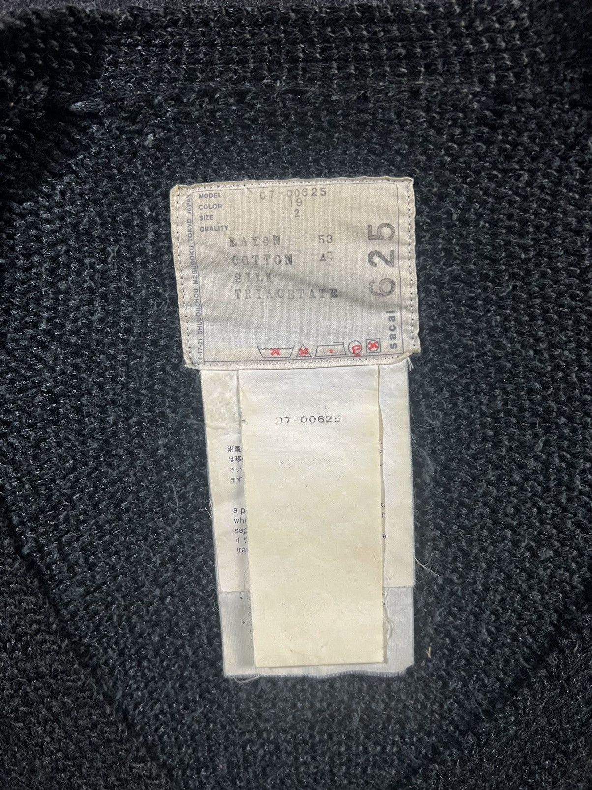 Sacao sz s/m black crop button cardigan nylon mesh