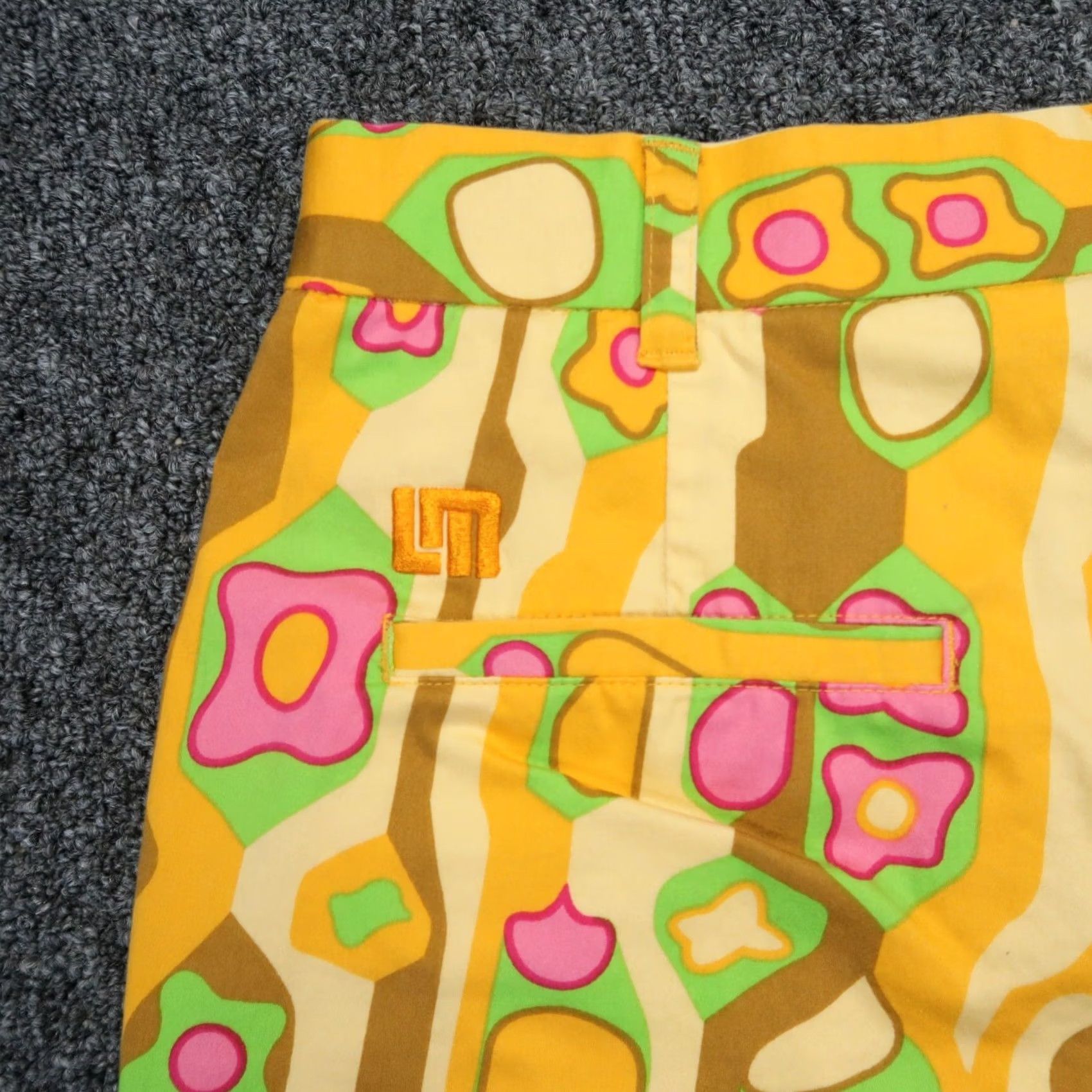 Vintage Loudmouth Golf Shorts Mens 32 Yellow Abstract Geo 70s Print Chino Stretch Shirt Size US 32 / EU 48 - 5 Thumbnail