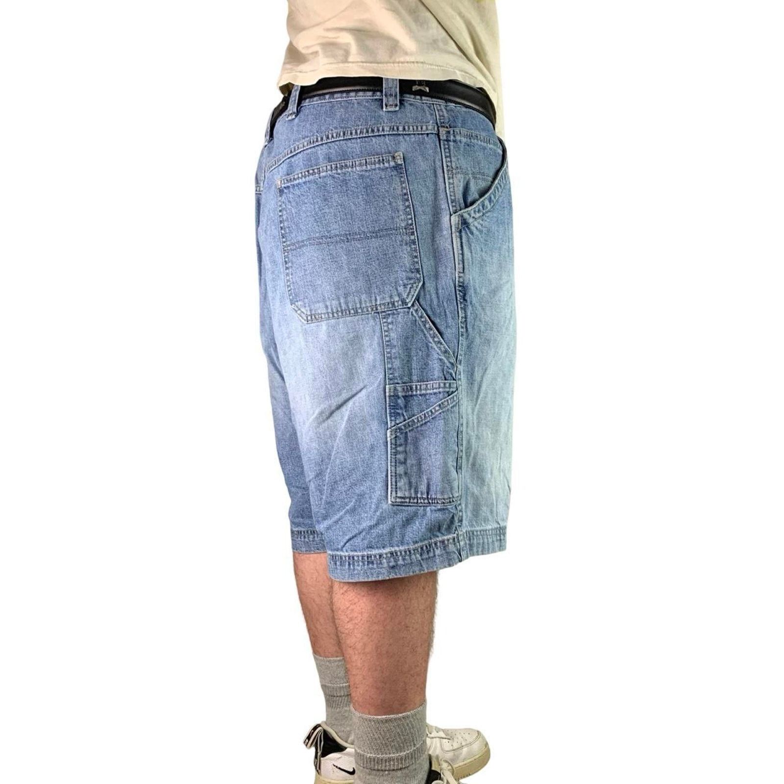 Old Navy × Vintage Vintage Y2K Old Navy Carpenter Baggy Light Wash Jean Shorts Size US 42 / EU 58 - 3 Thumbnail