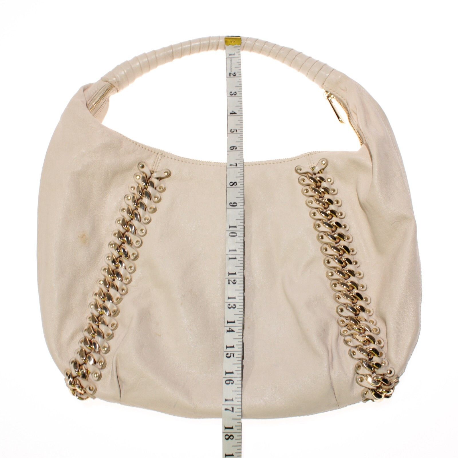Michael Kors Michael Kors Cream Leather Shoulder Bag with Gold Accents Size ONE SIZE - 3 Thumbnail