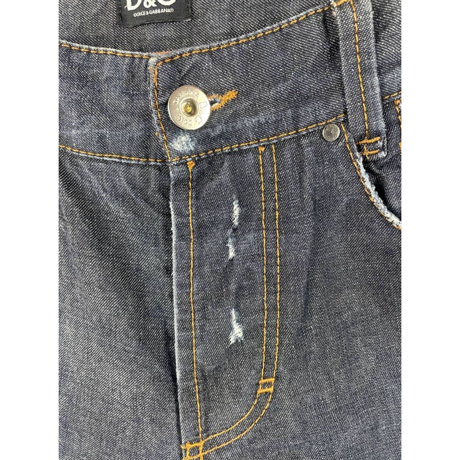 Dolce & Gabbana Dolce&Gabbana Mens Denim Jeans Size M Blue Denim Cotton Straight Leg Jeans Regular Rise 5-Pocket Size US 31 - 6 Thumbnail