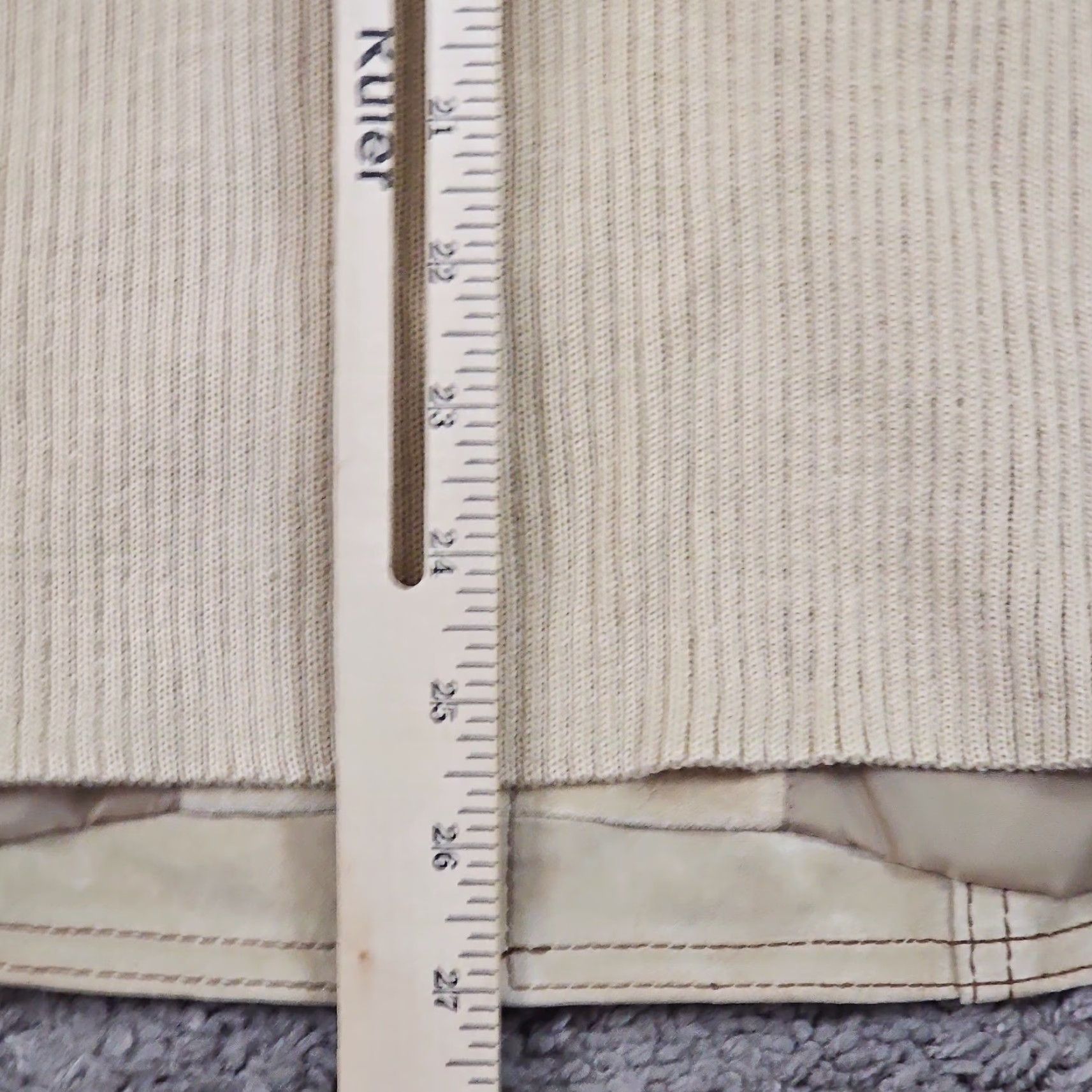 Coldwater Creek Coldwater Creek Jacket M Beige Leather Wool Knit Sleeve Full Zip Lined Womens Size M / US 6-8 / IT 42-44 - 7 Thumbnail
