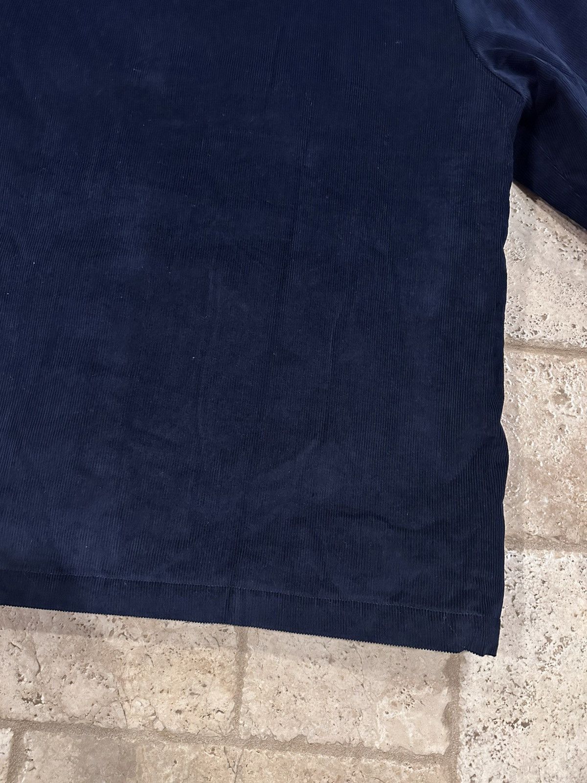 Prada Prada Corduroy Logo Snap Button Up Navy Shirt Jacket Size US L / EU 52-54 / 3 - 13 Thumbnail