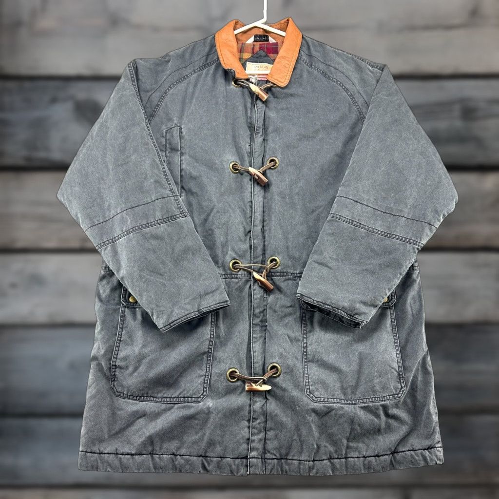 Vintage VINTAGE American Male Coat Mens L Gray Chore Barn Flannel Lined Toggle Long 90s Pea Coat, Zip, Button, Lined, Cotton Blend, 90s Theme Mens Size US L / EU 52-54 / 3 - 1 Thumbnail
