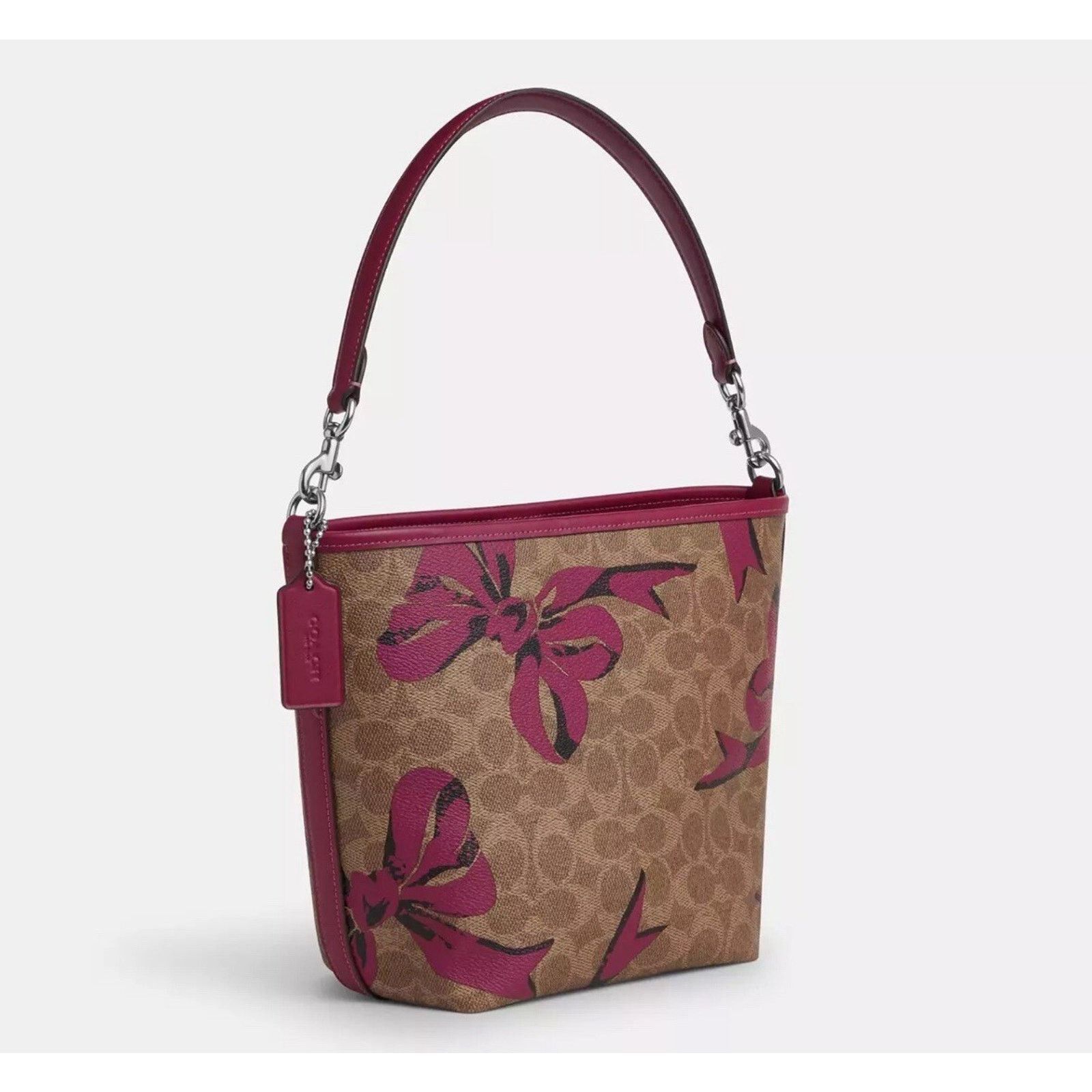 Coach NWT Limited Coach City Bucket Bag Signature Canvas Bow CY651 Size ONE SIZE - 12 Thumbnail