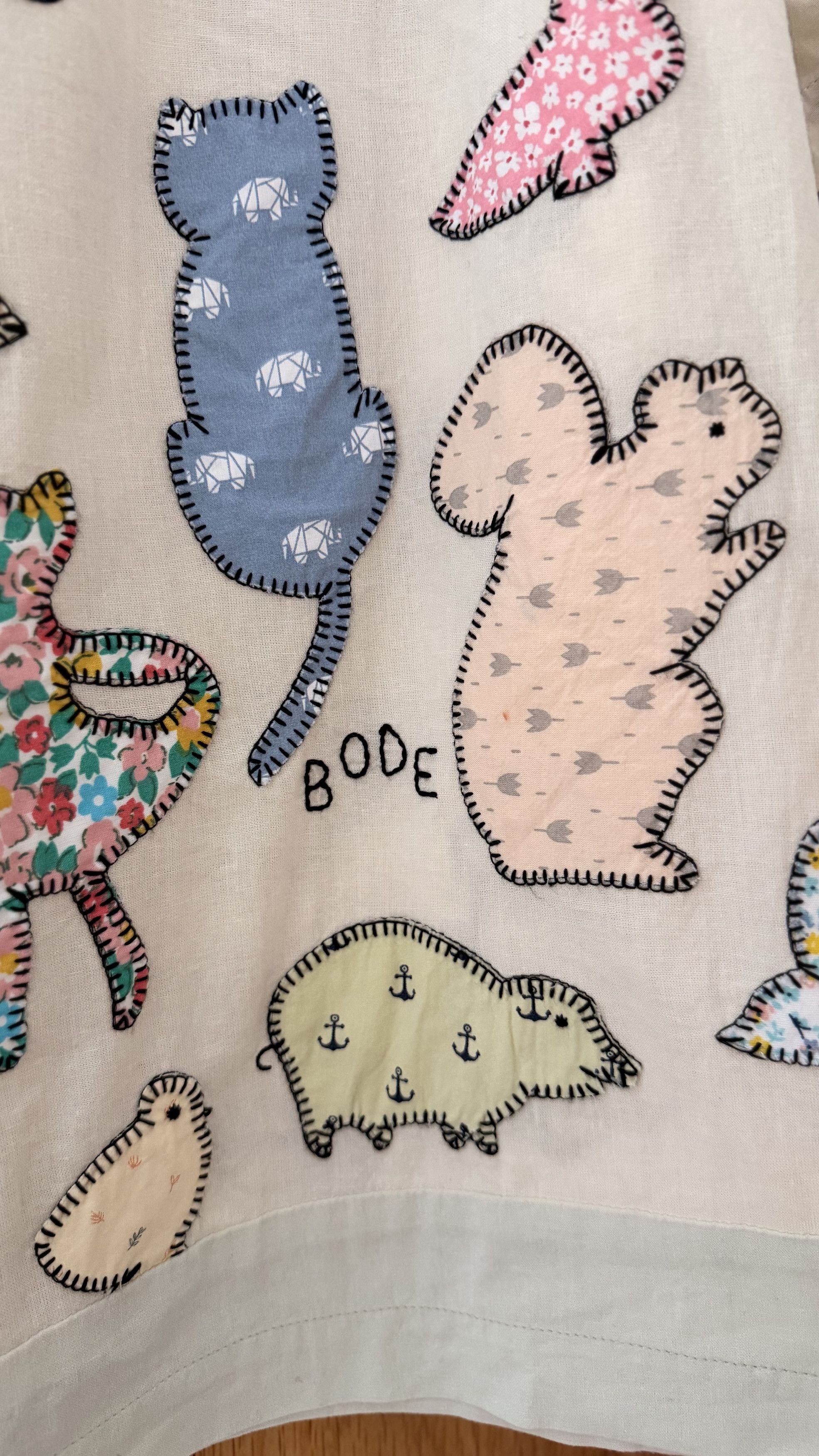 Bode Bode Hand Appliqué Camp Collar Shirt – Folk Art Patchwork Size US S / EU 44-46 / 1 - 3 Thumbnail