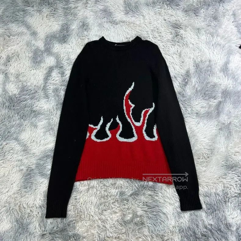 Prada Prada Wool Knit Flame Pattern Sweater . Size US M / EU 48-50 / 2 - 1 Thumbnail